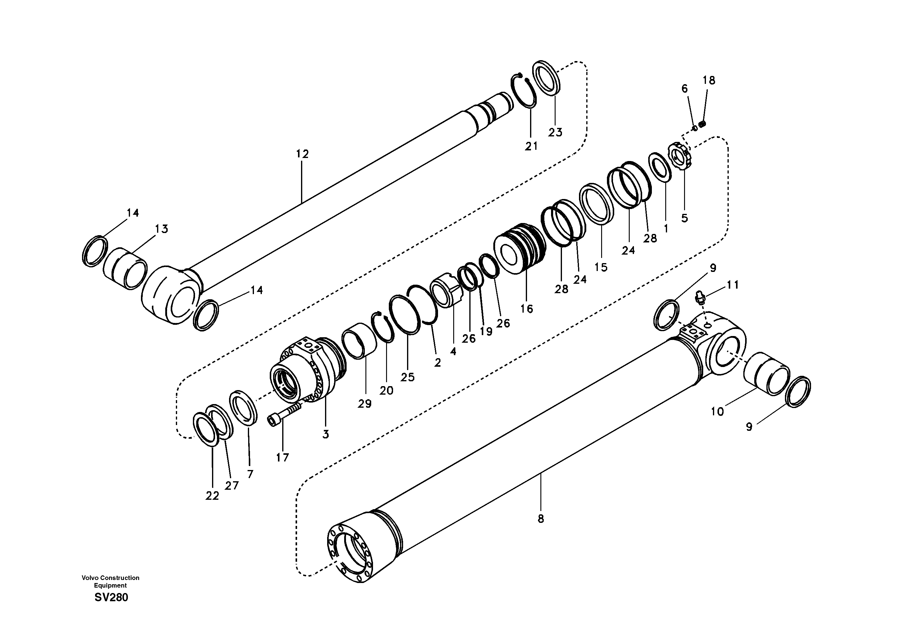 Boom cylinder — volvo parts diagram