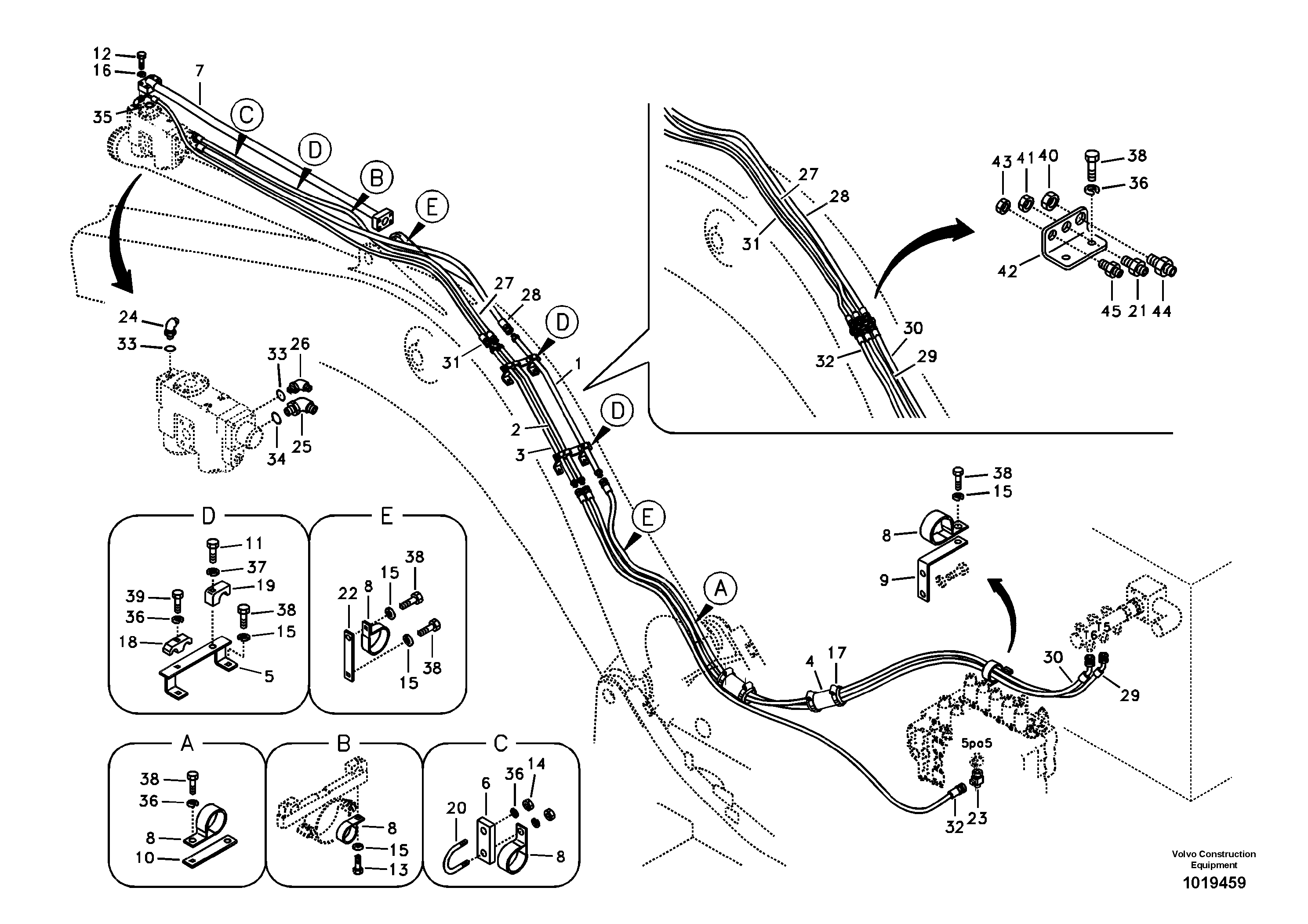 Working hydraulic, dipper arm rupture — volvo parts diagram