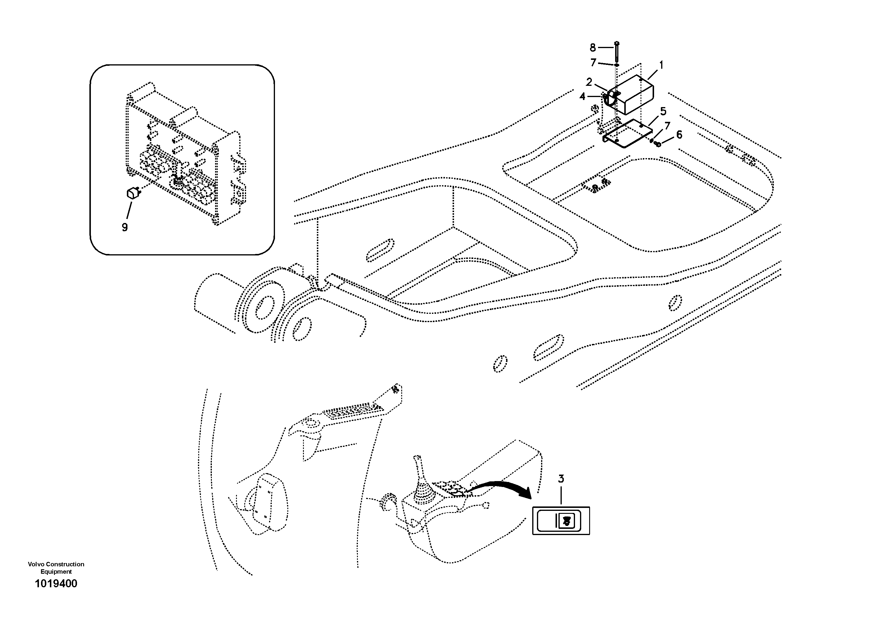 Back-up warning unit — volvo parts diagram