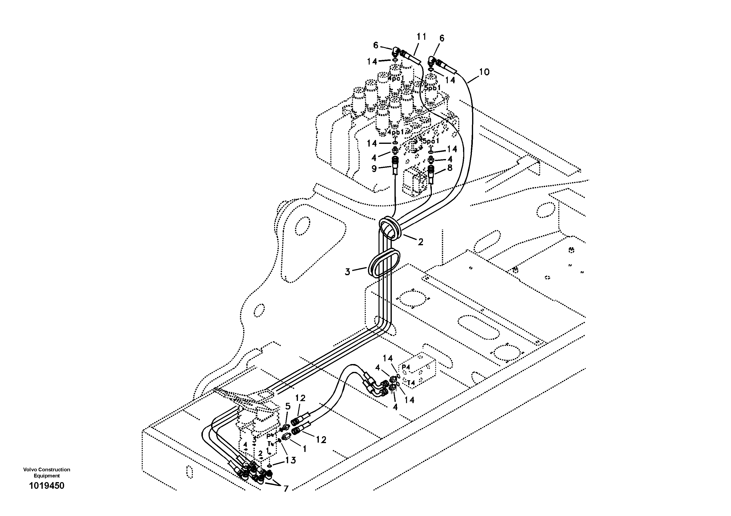 Servo system, control valve to remote control valve pedal — volvo parts diagram