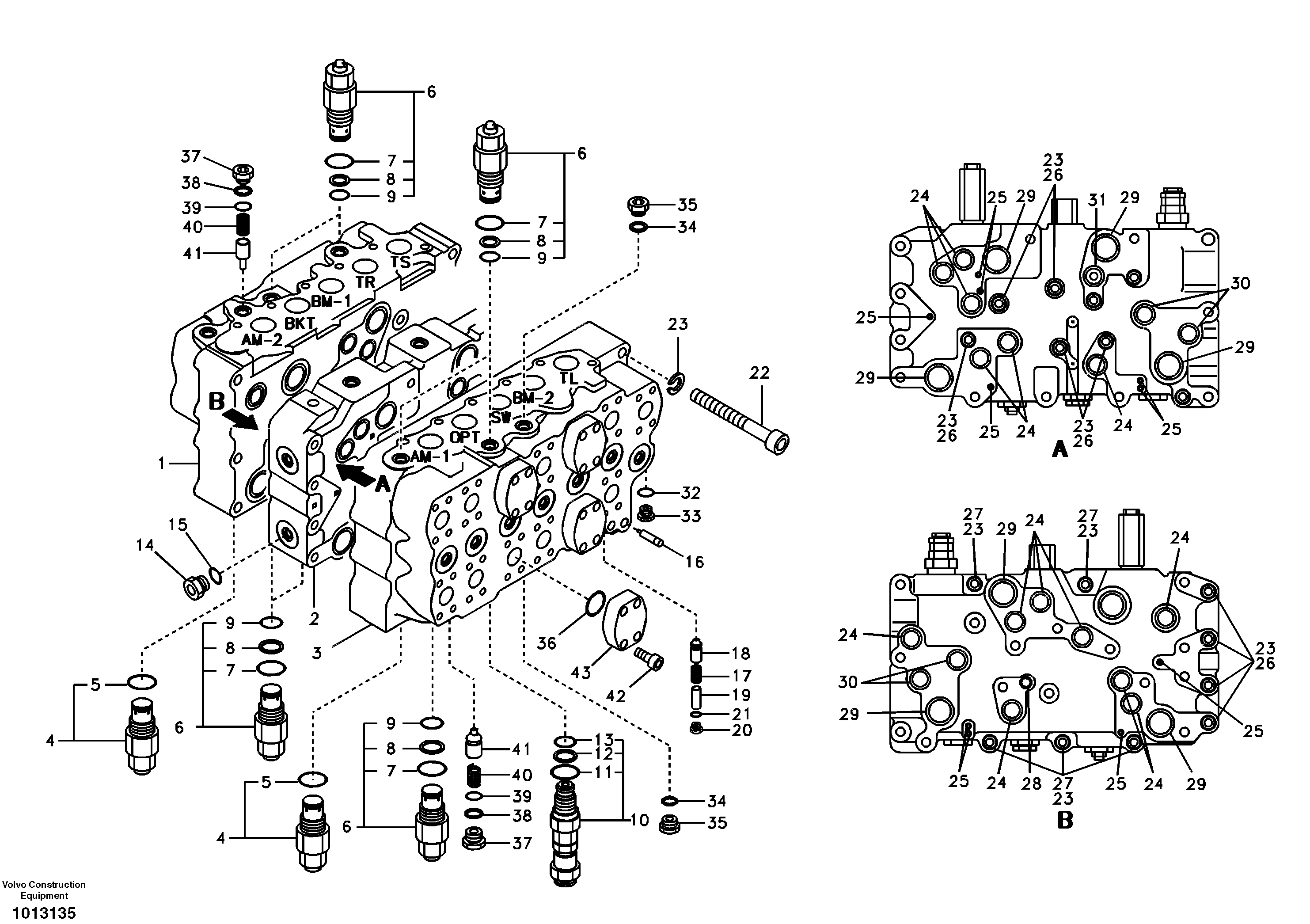 Main control valve, relief valve. — volvo parts diagram