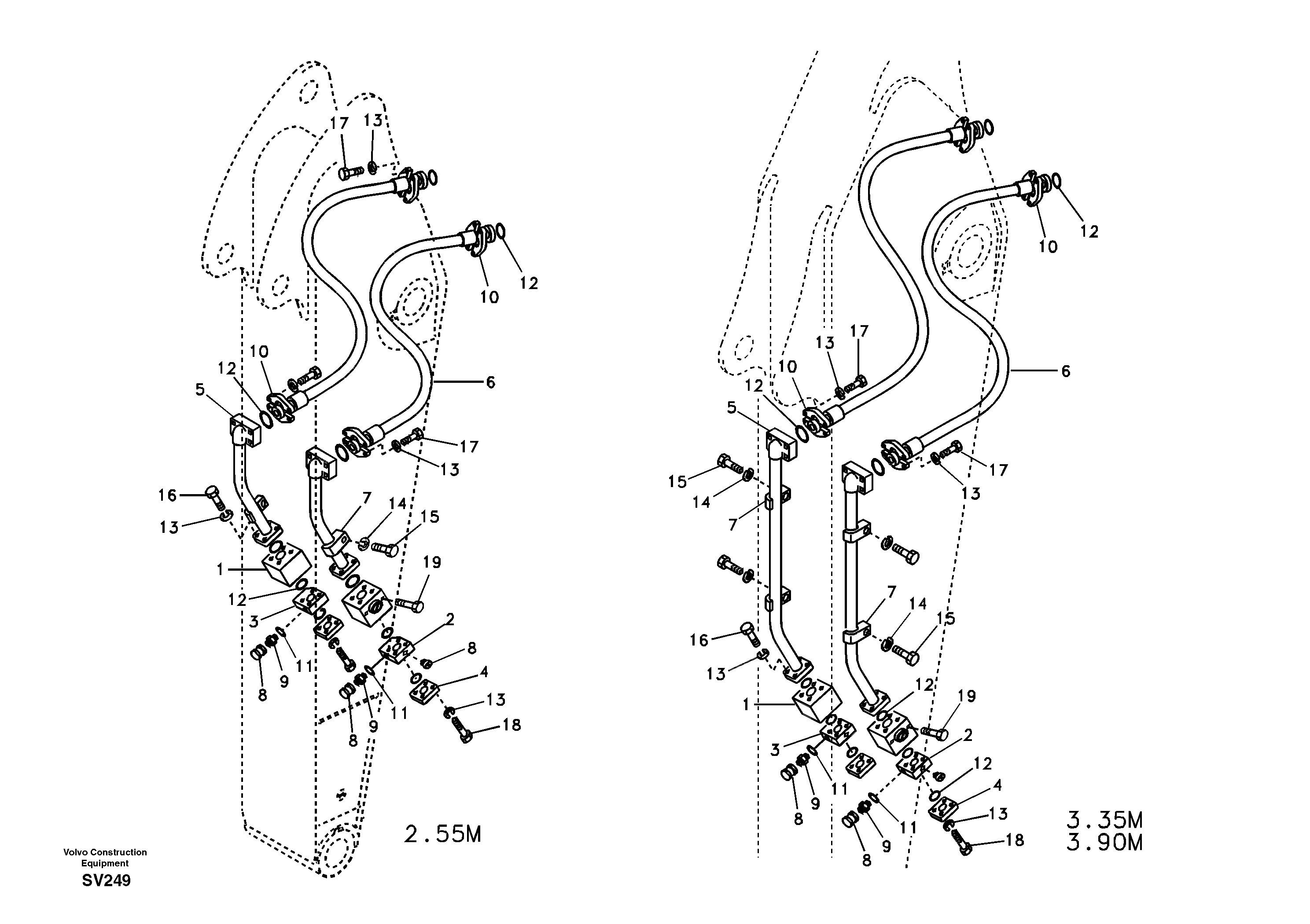 Working hydraulic, hammer and shear for dipper arm — volvo parts diagram