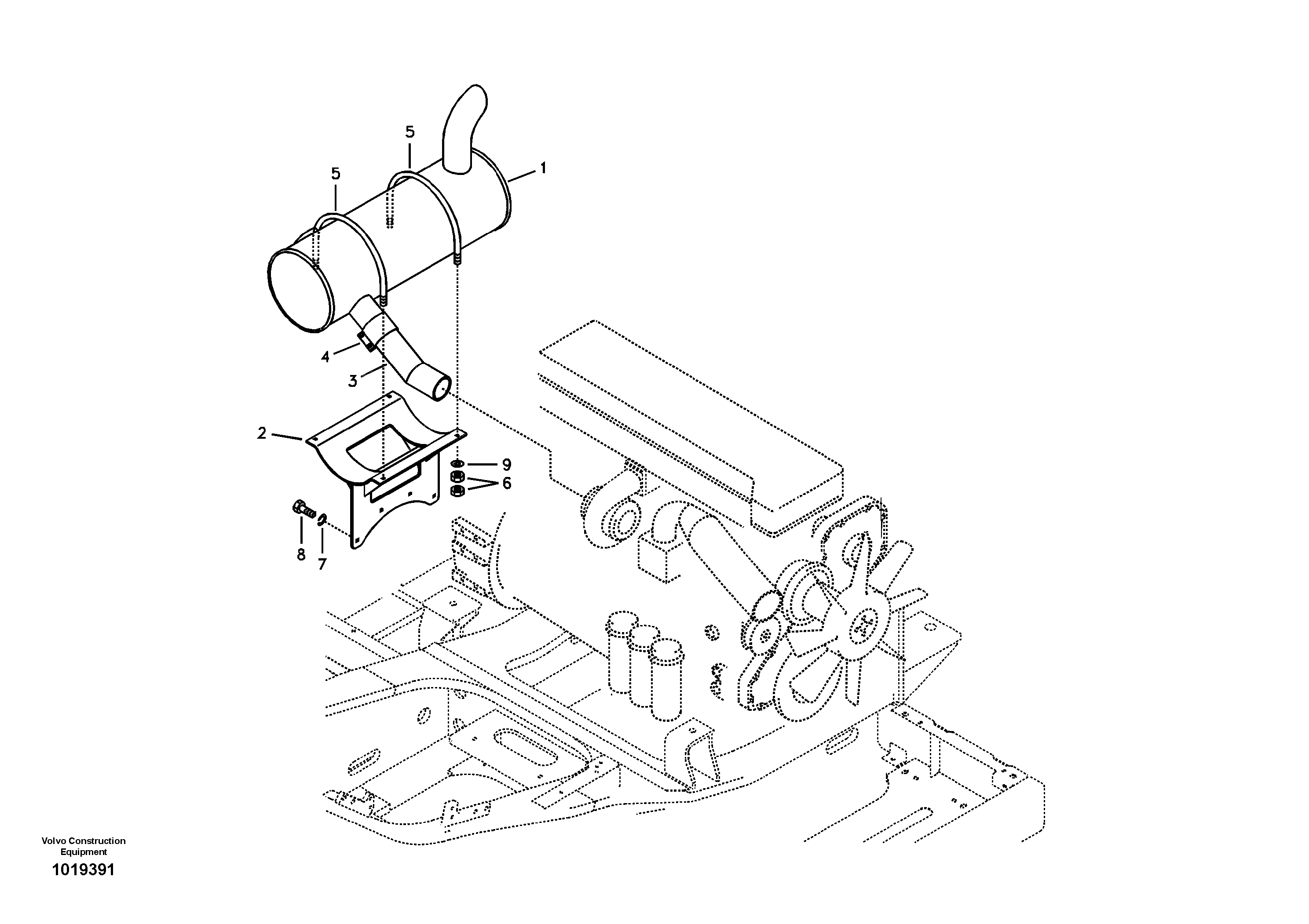 Exhaust system — volvo parts diagram