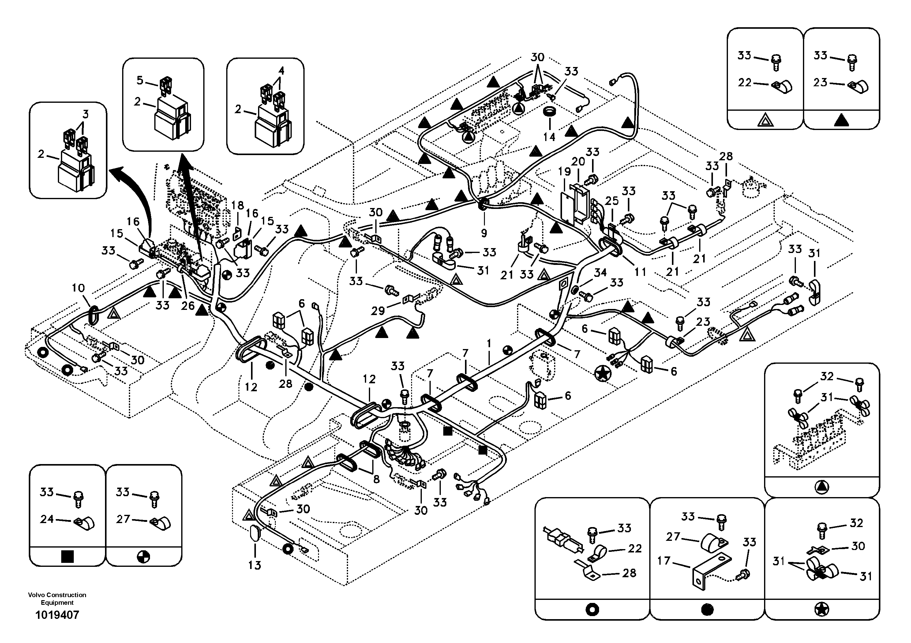 Cable and wire harness, main — volvo parts diagram