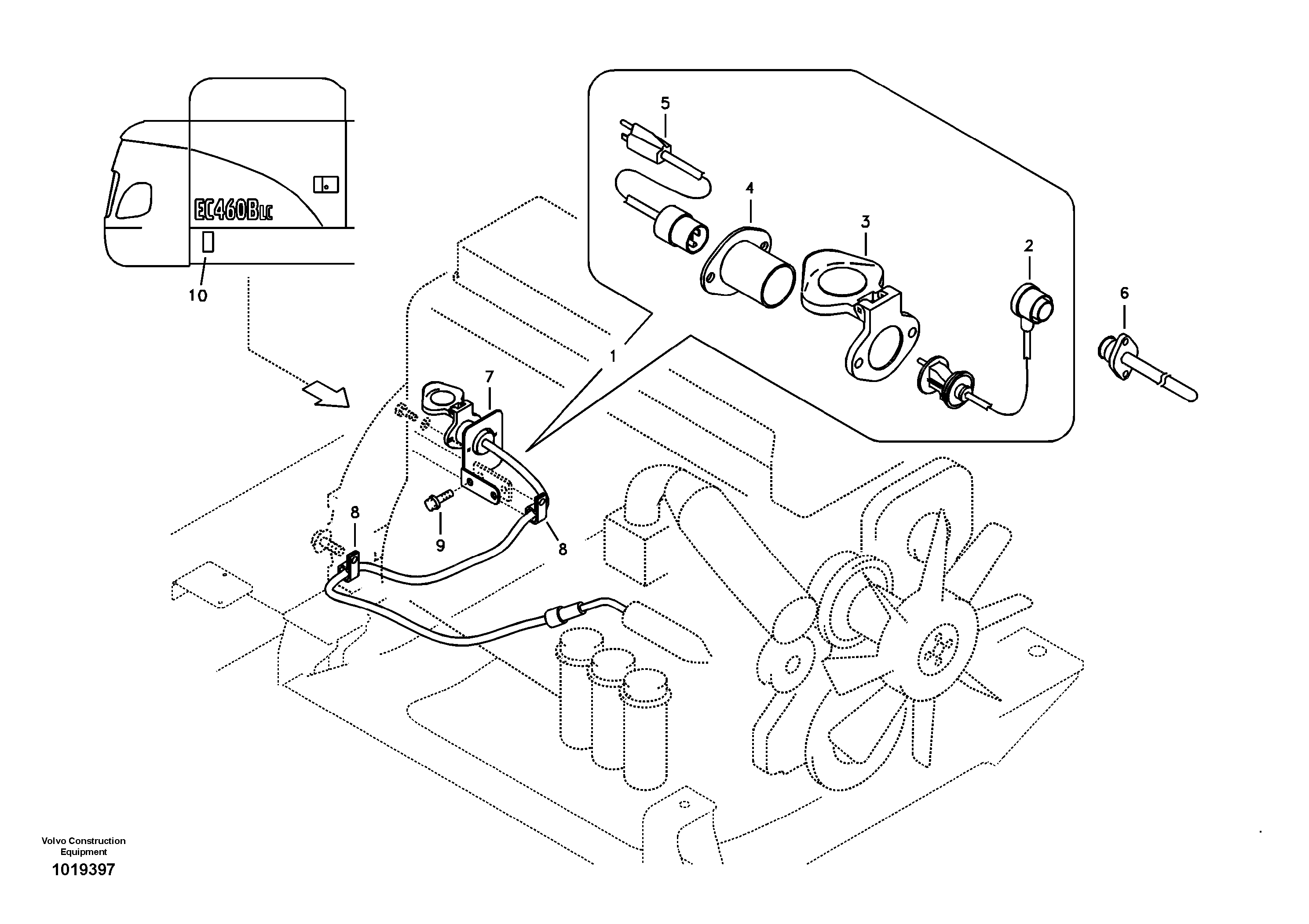 Engine block heater — volvo parts diagram