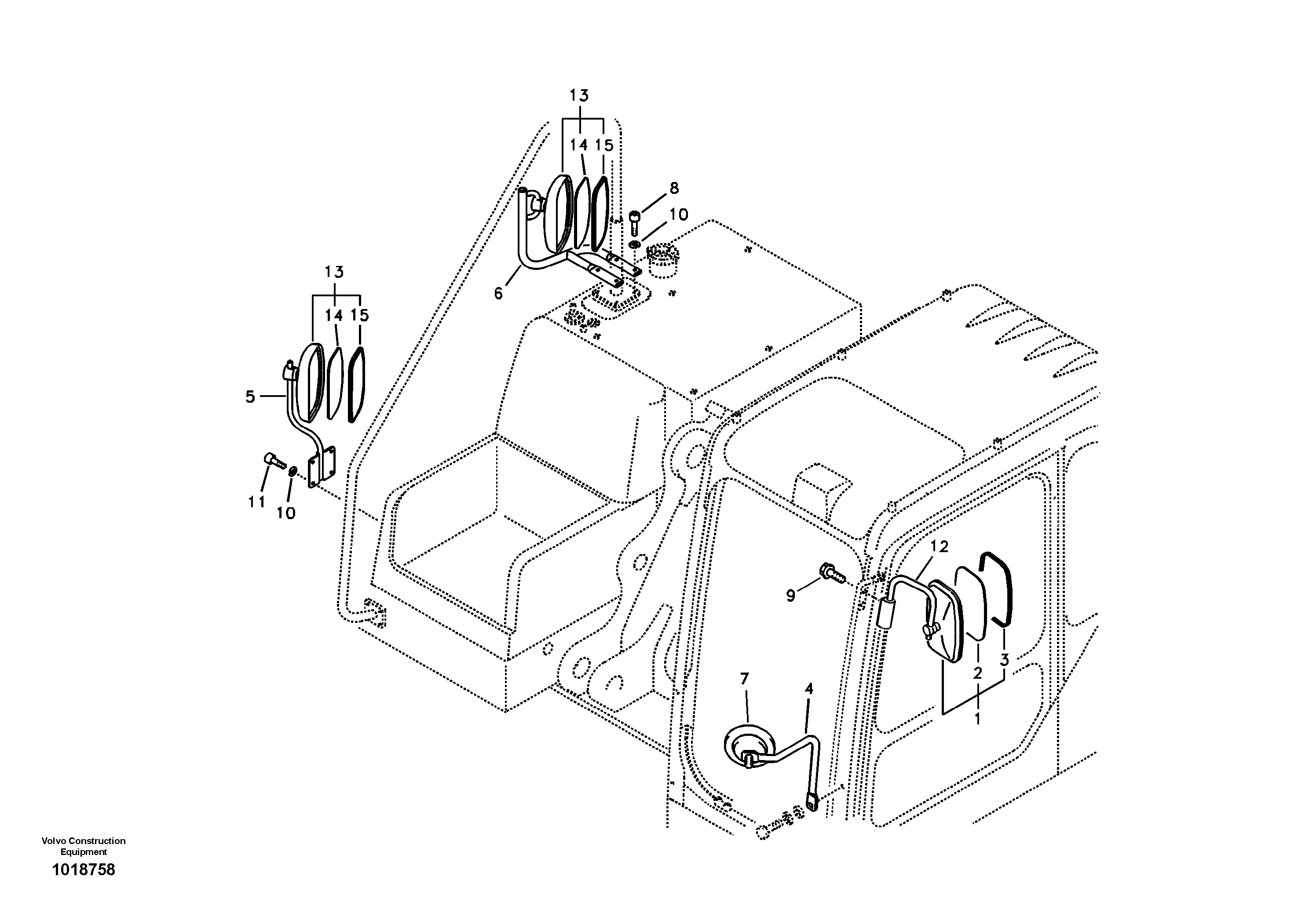Rear view mirror — volvo parts diagram
