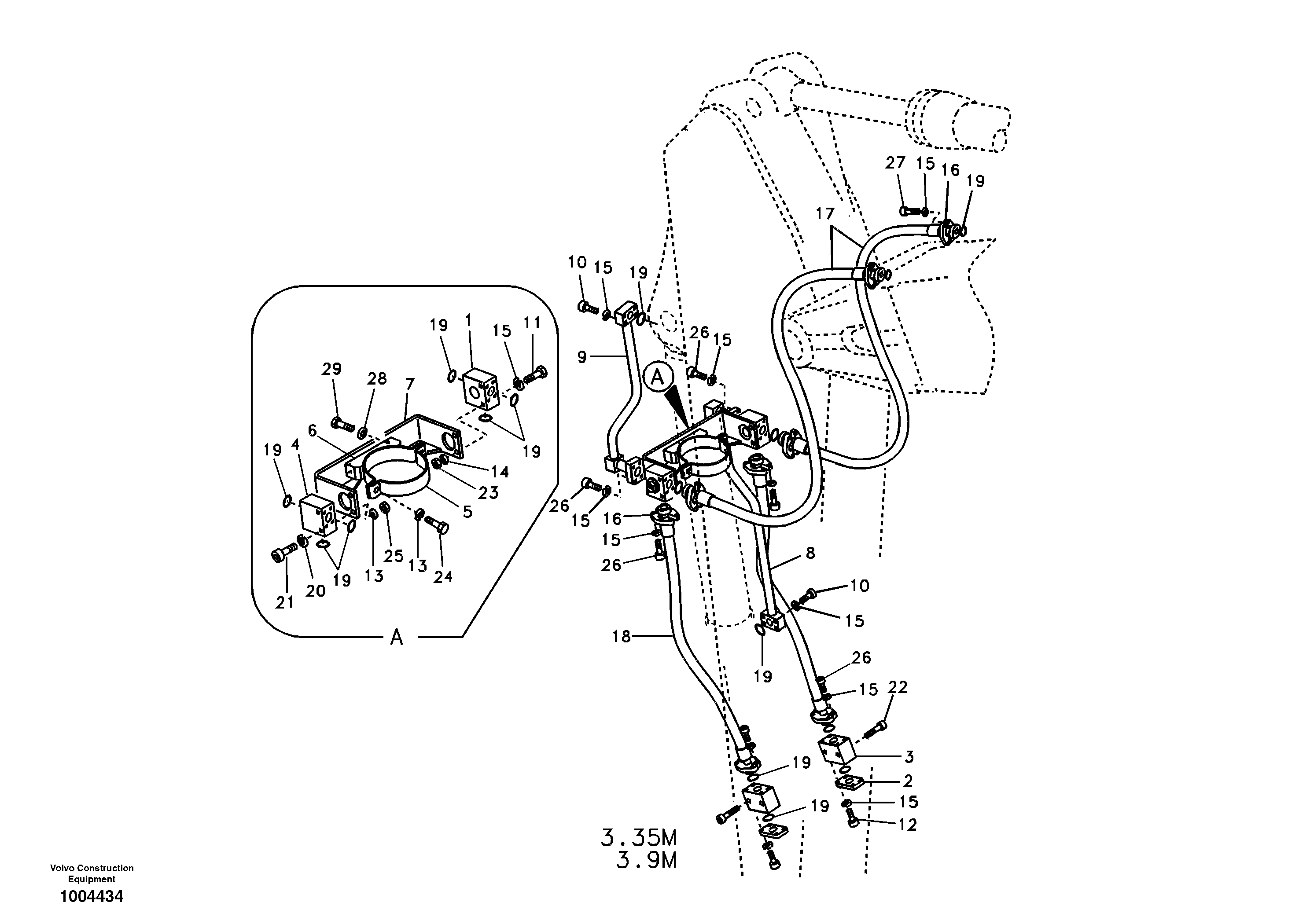 Working hydraulic, clamshell — volvo parts diagram