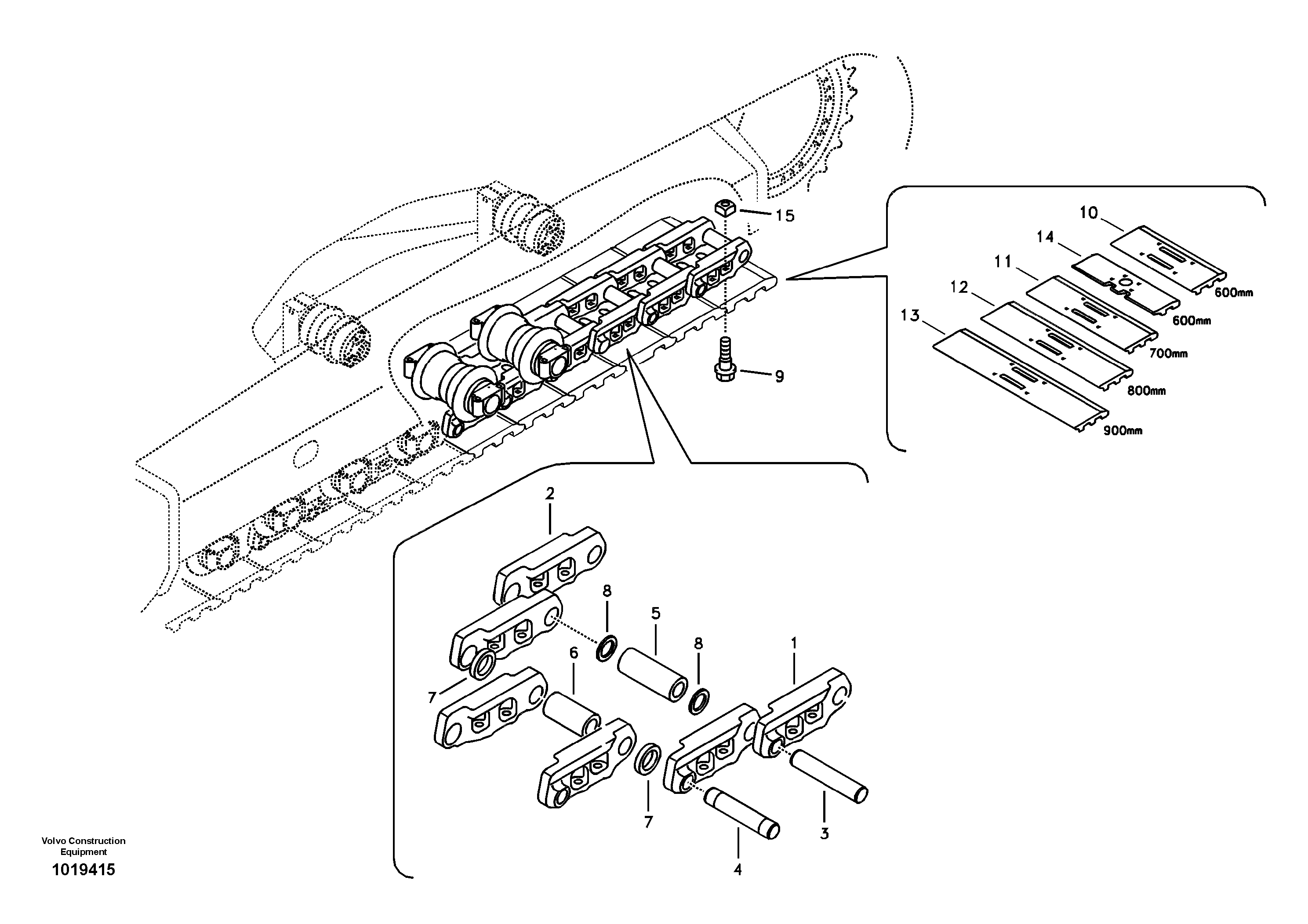 Track chain — volvo parts diagram