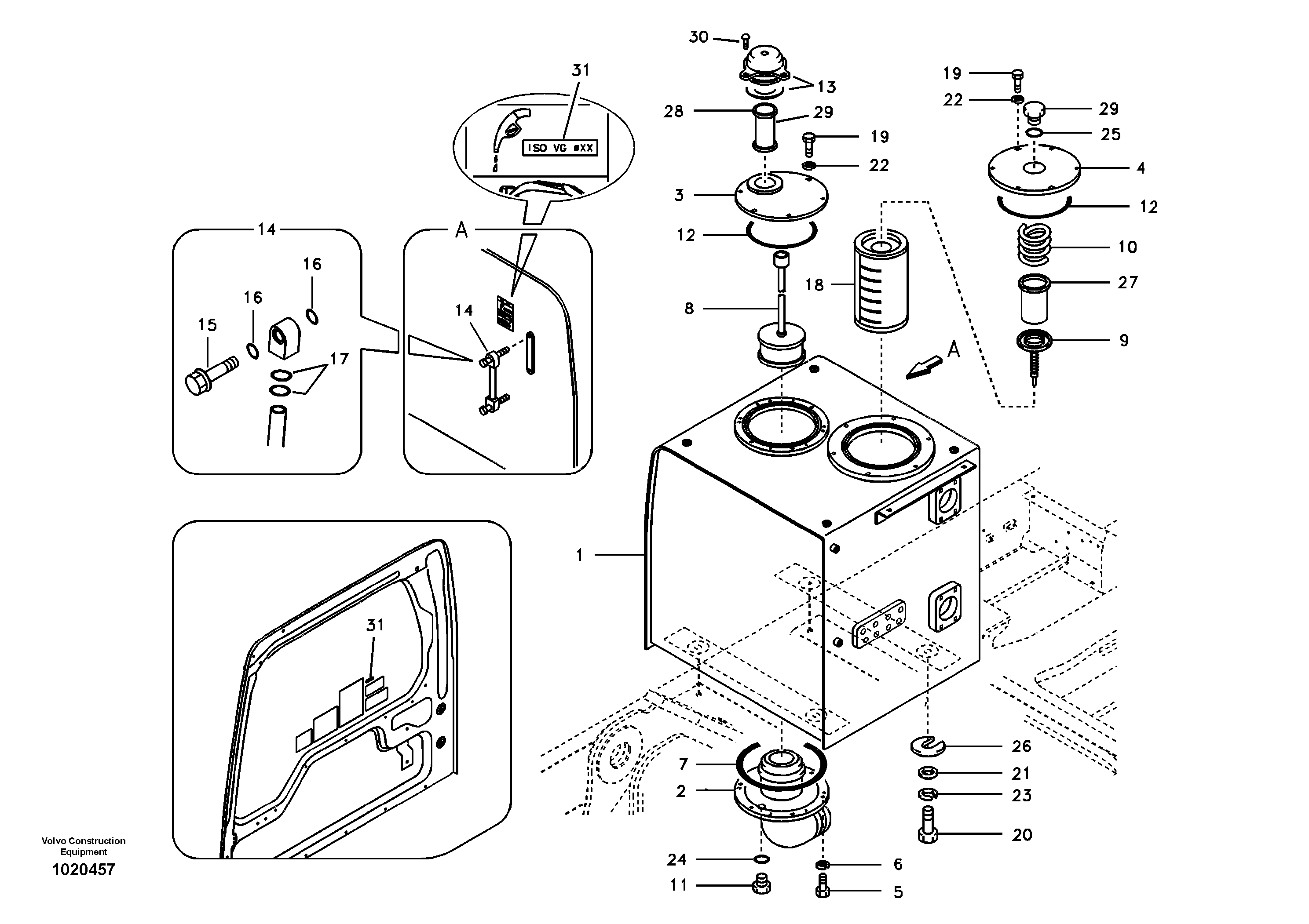 Hydraulic oil tank — volvo parts diagram