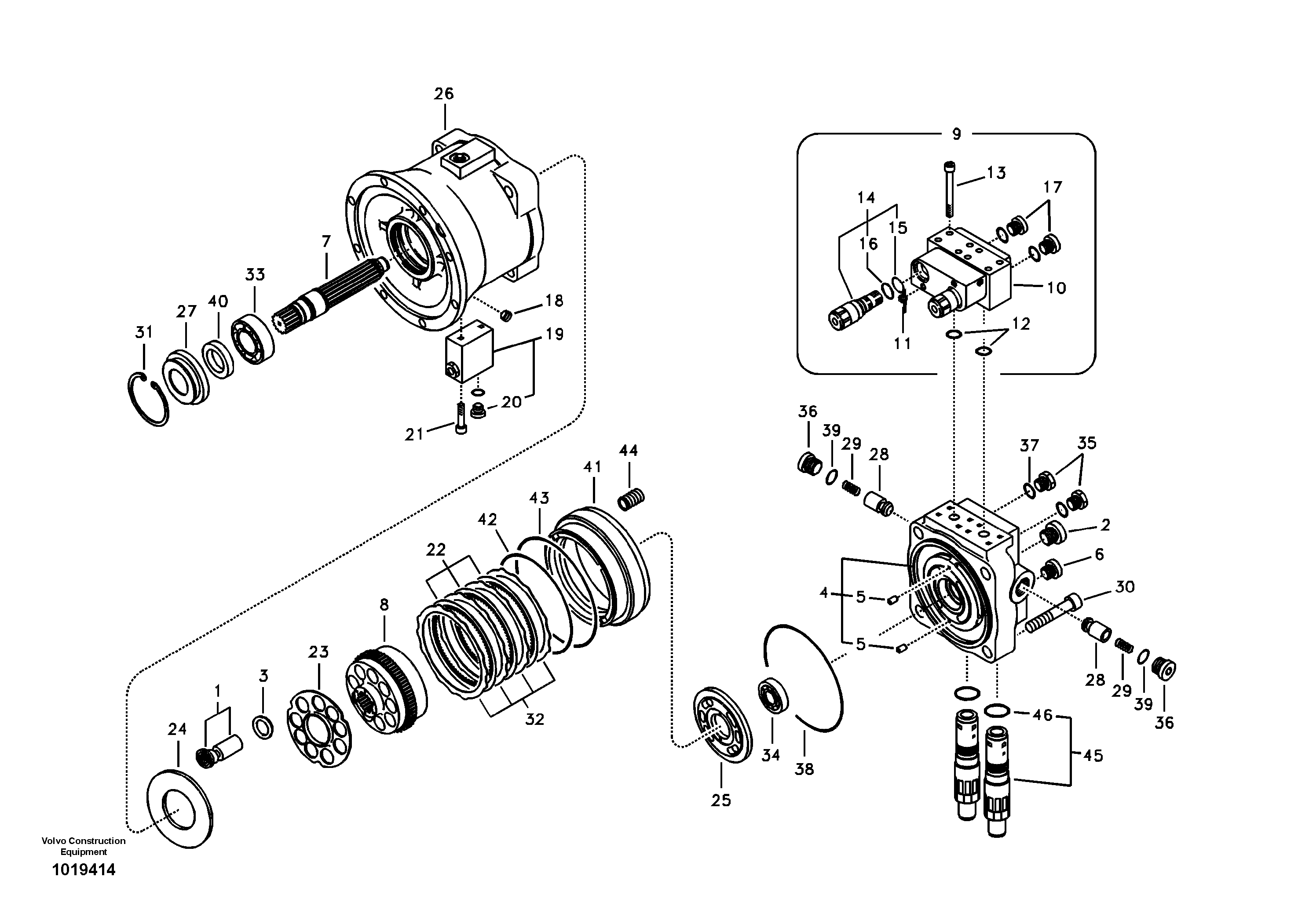 Swing motor — volvo parts diagram