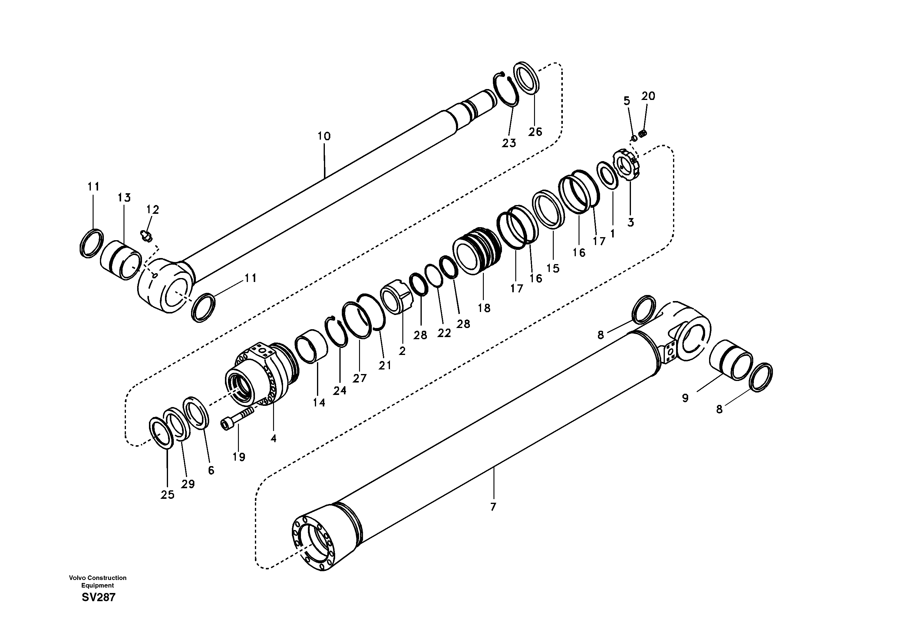 Bucket cylinder — volvo parts diagram