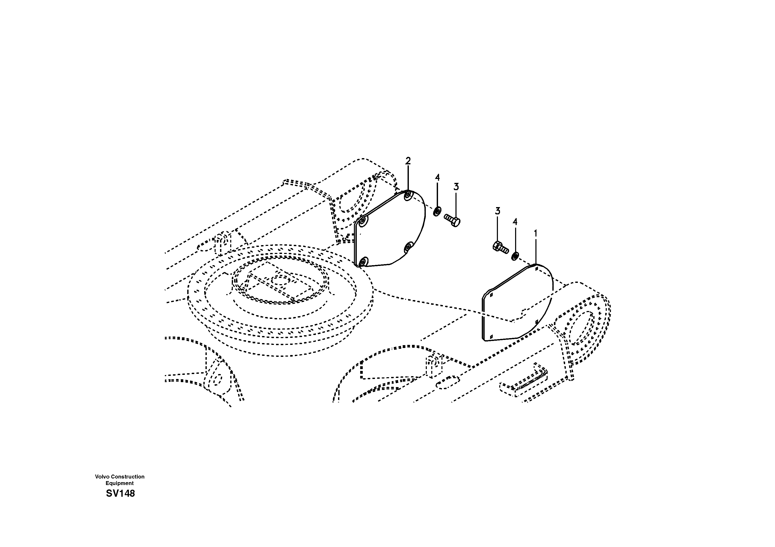 Protective plate for travel motor — volvo parts diagram