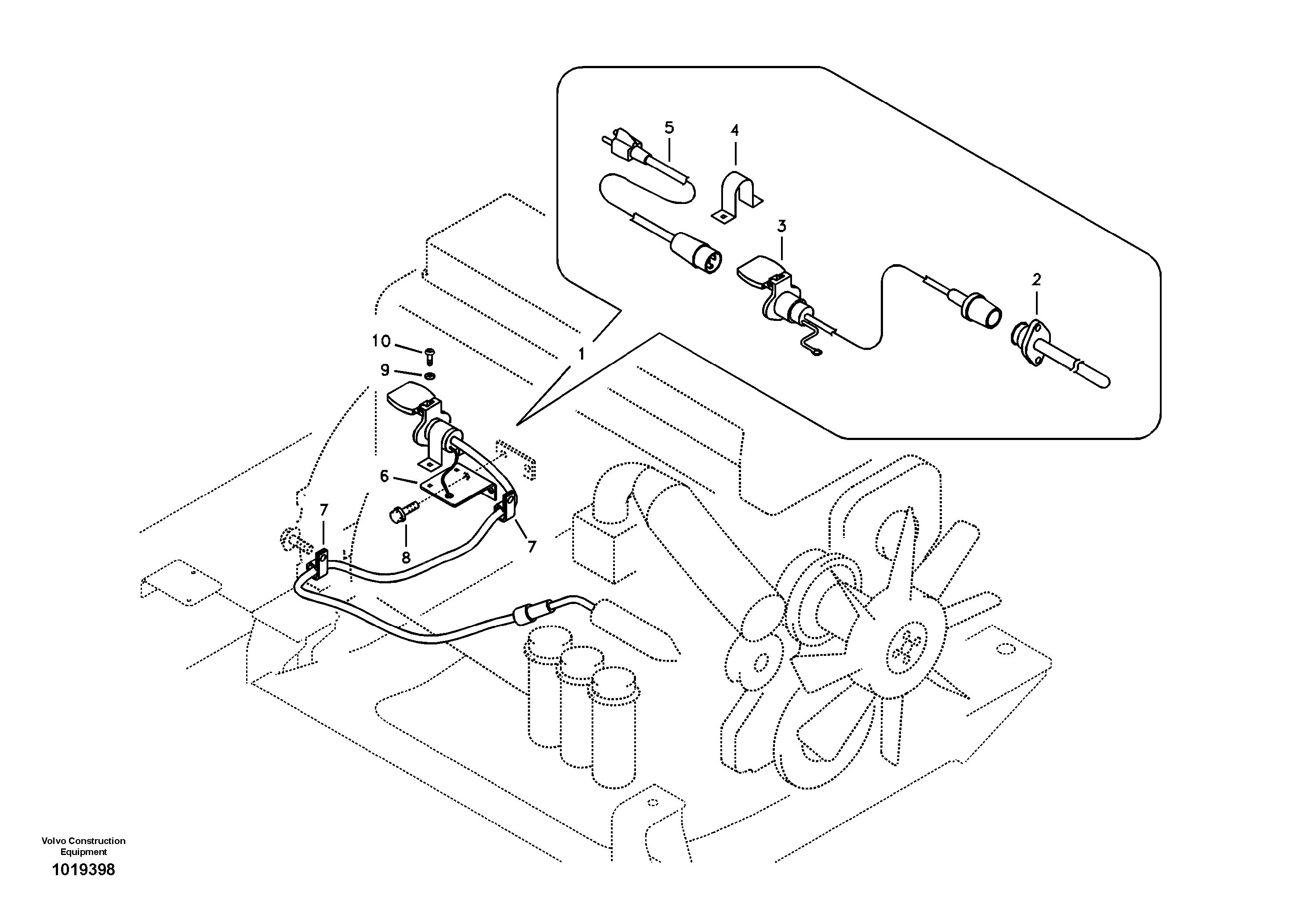 Engine block heater — volvo parts diagram