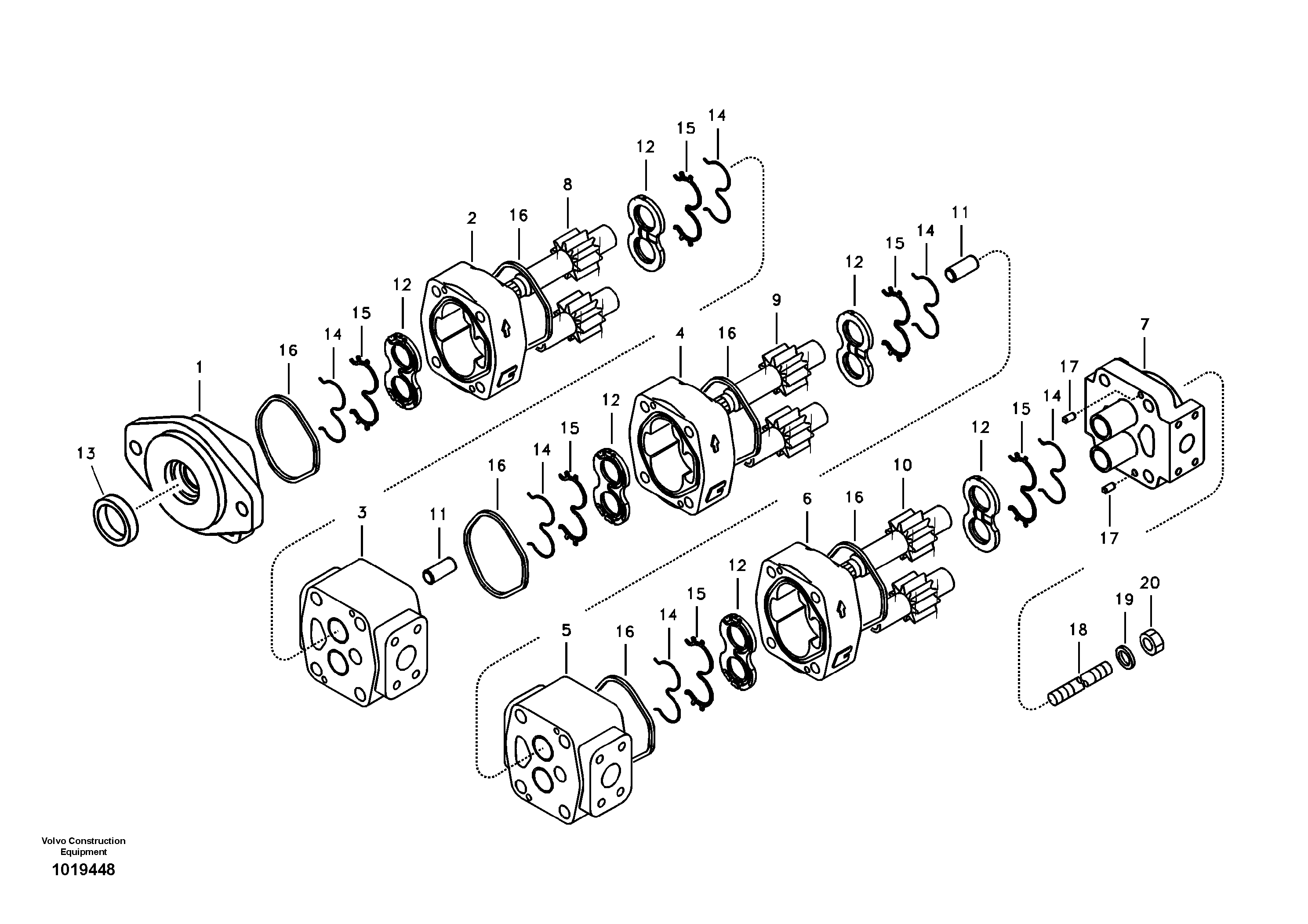 Hydraulic gear pump — volvo parts diagram