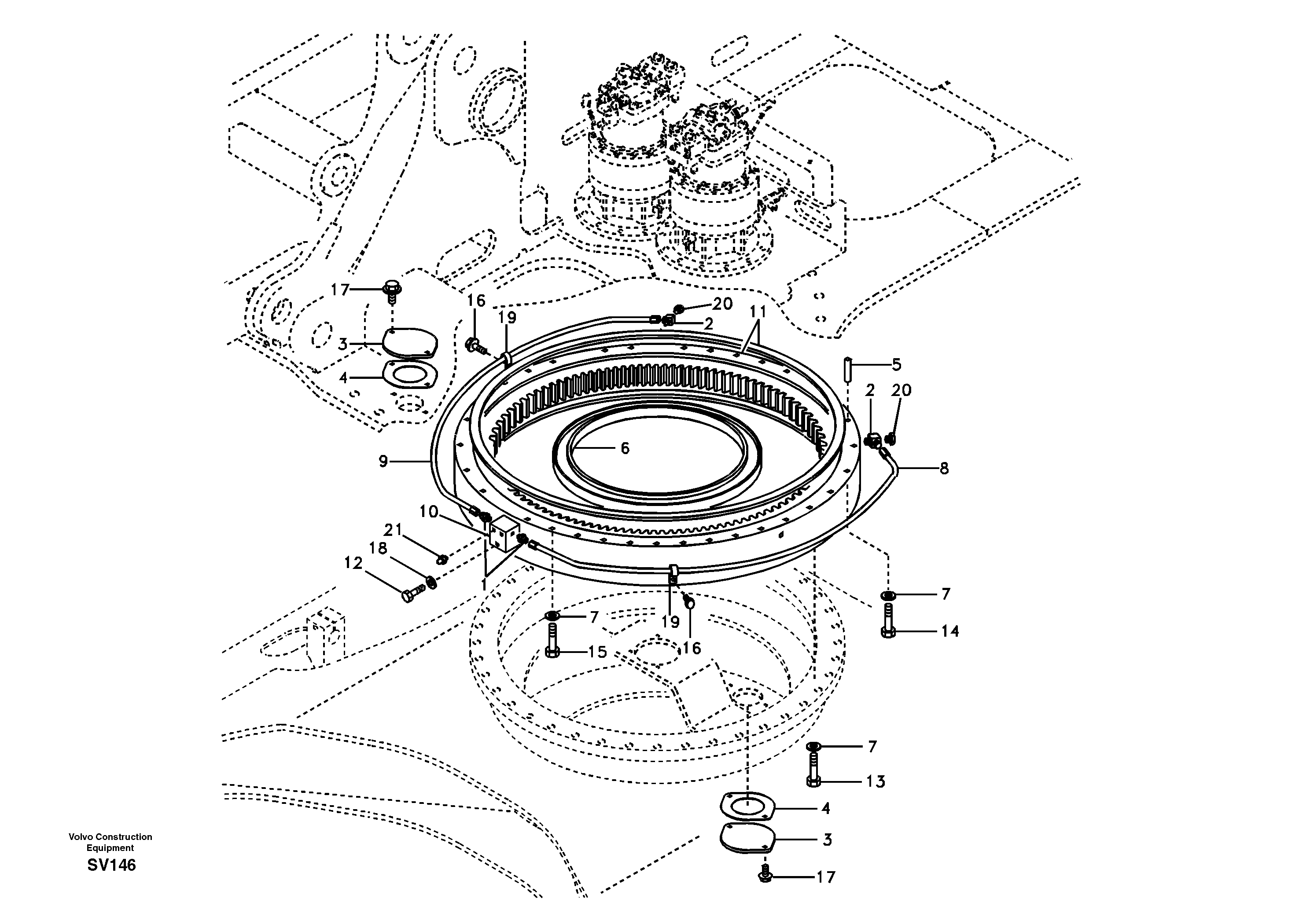 Swing system — volvo parts diagram