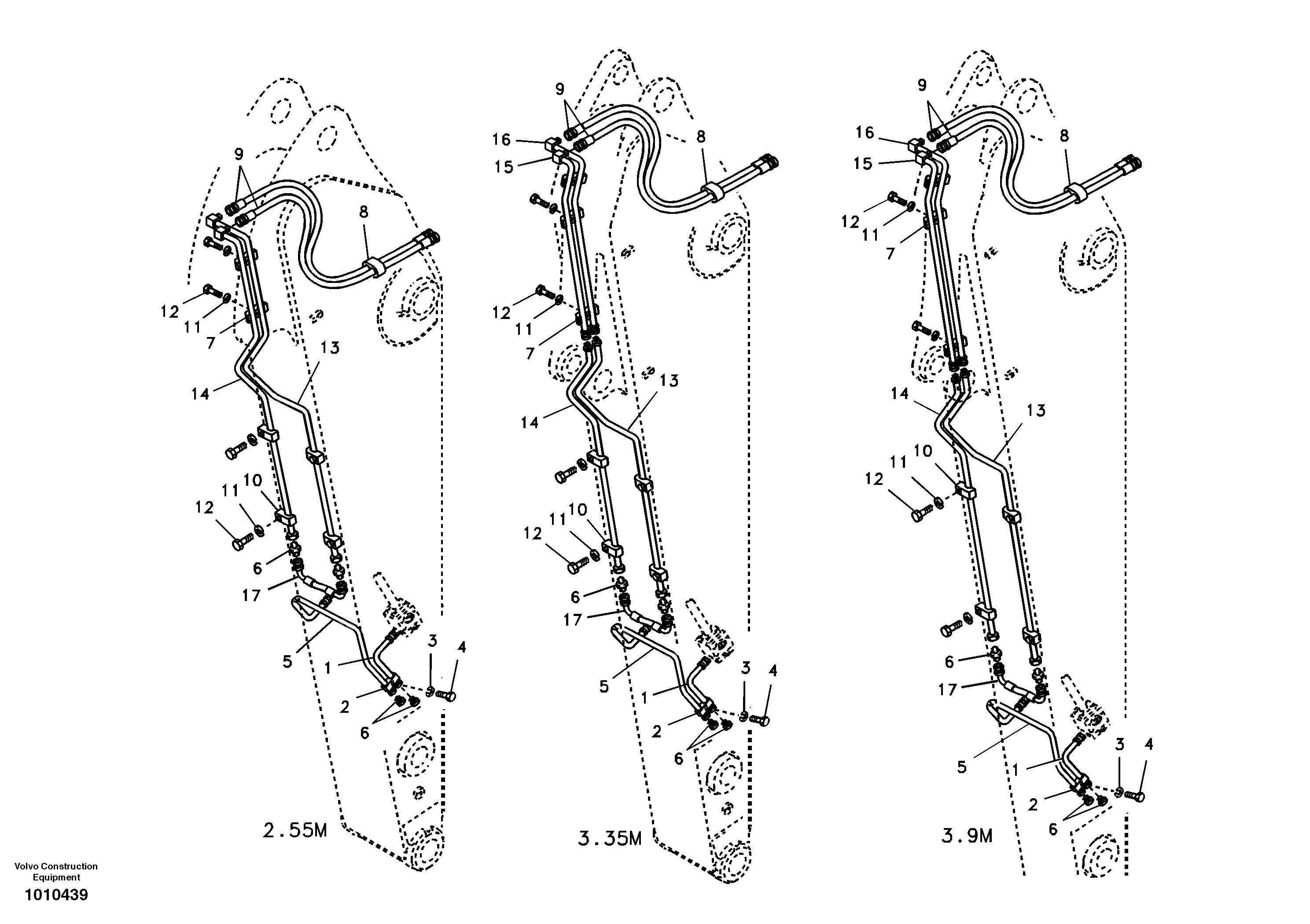Working hydraulic, slope and rotator on dipper arm — volvo parts diagram