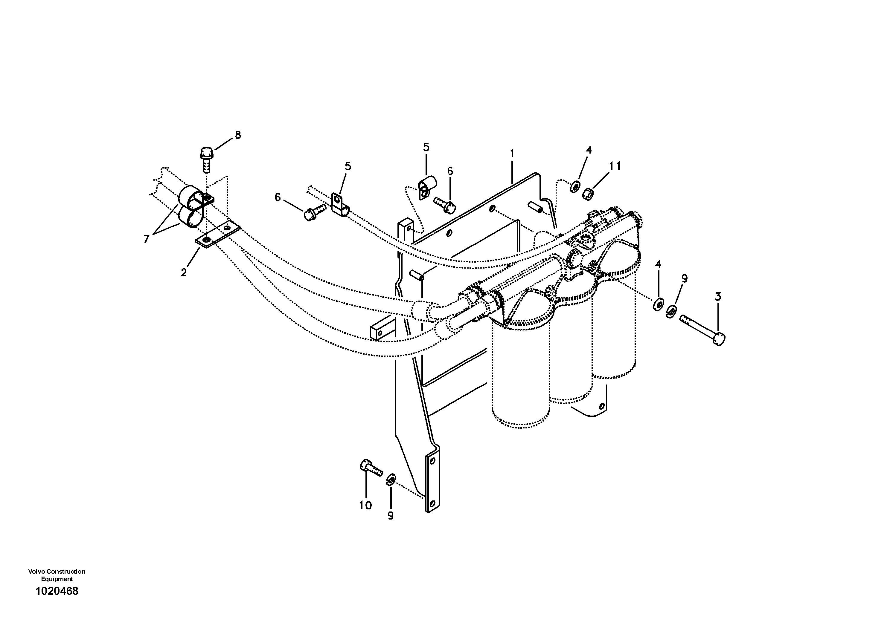 Oil filter with fitting parts — volvo parts diagram