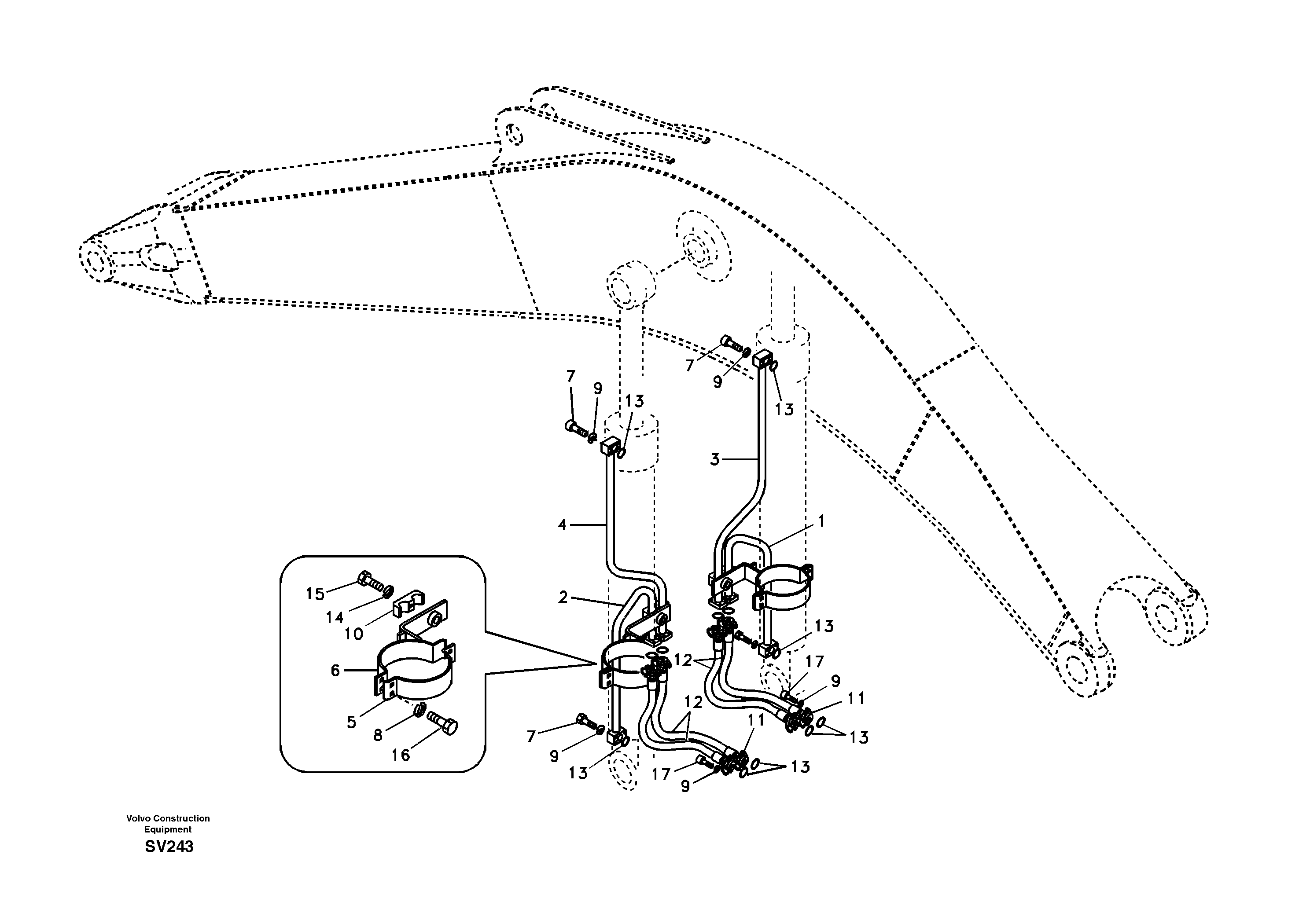 Working hydraulic, boom cylinder — volvo parts diagram