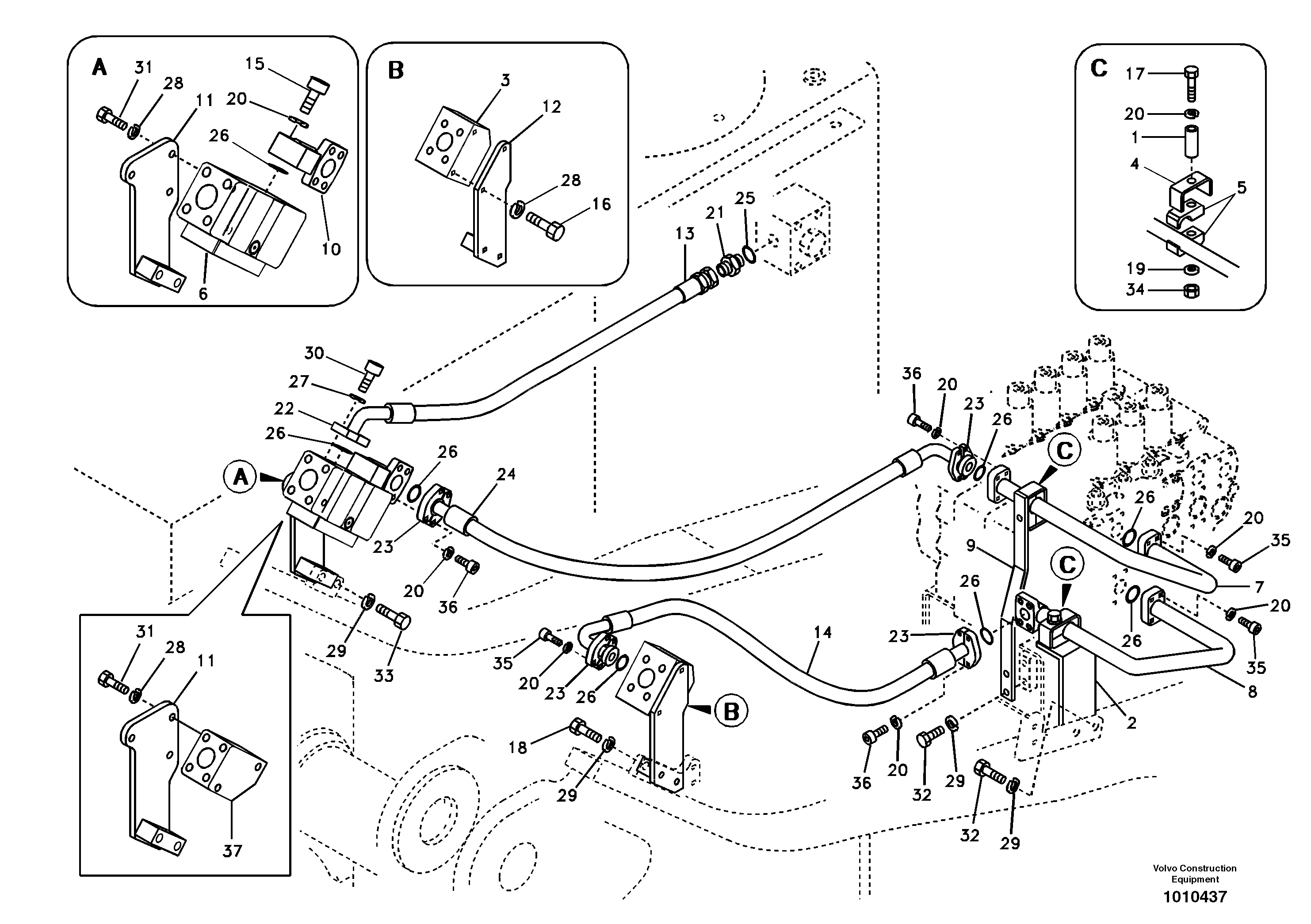 Working hydraulic, hammer and shear for upper — volvo parts diagram