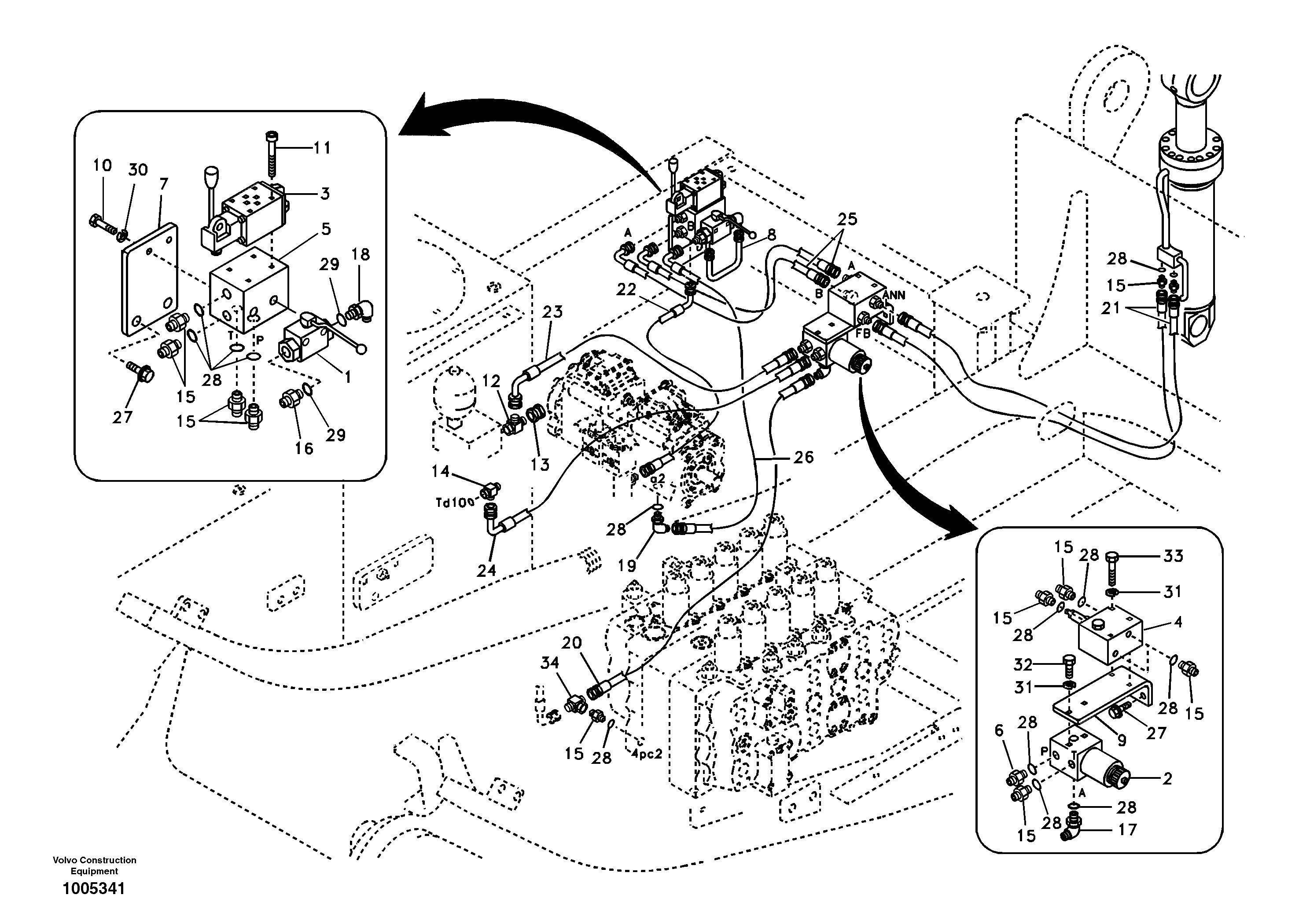 Working hydraulics, Removal Counterweight. — volvo parts diagram