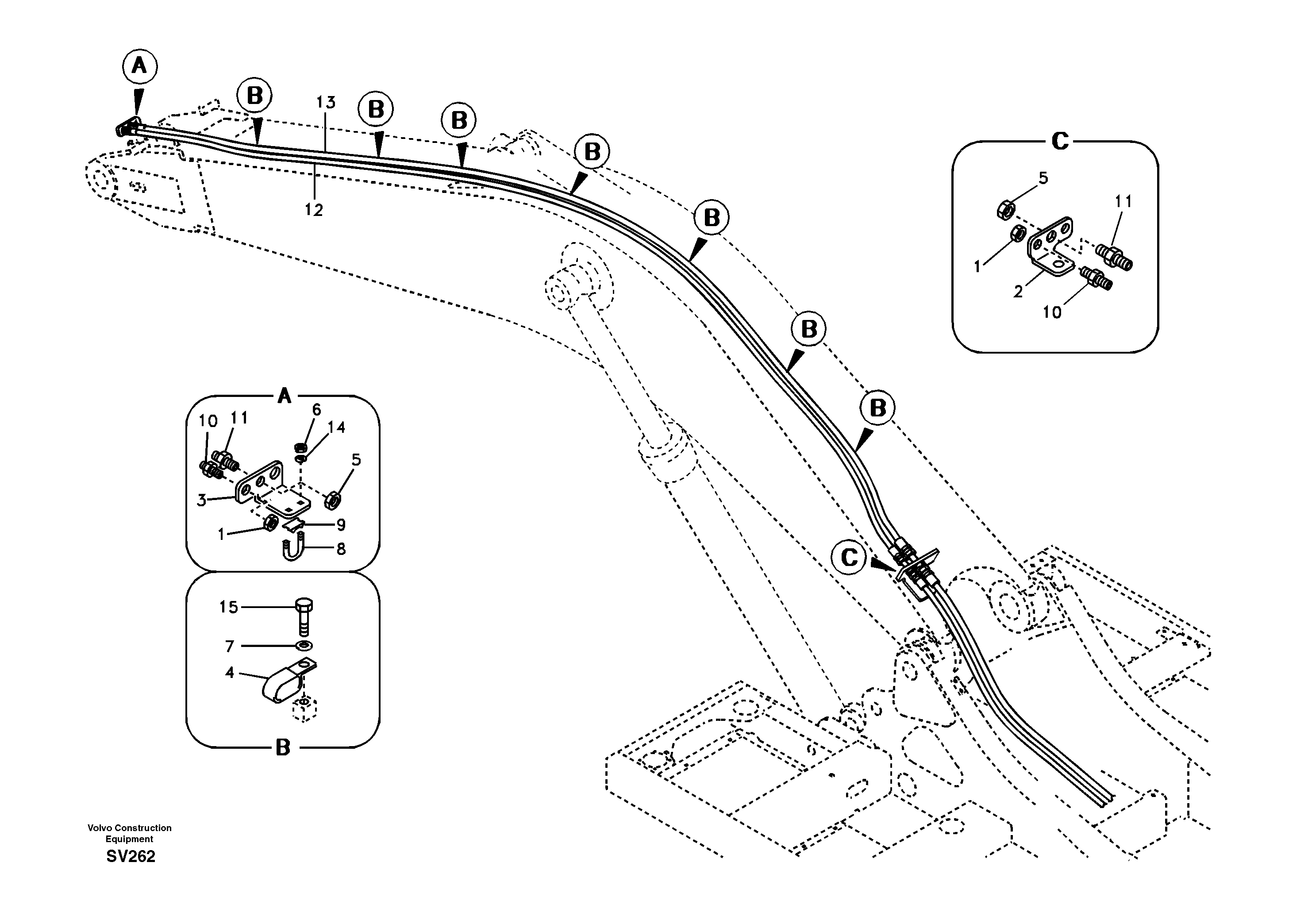 Working hydraulic, quick fit on boom — volvo parts diagram