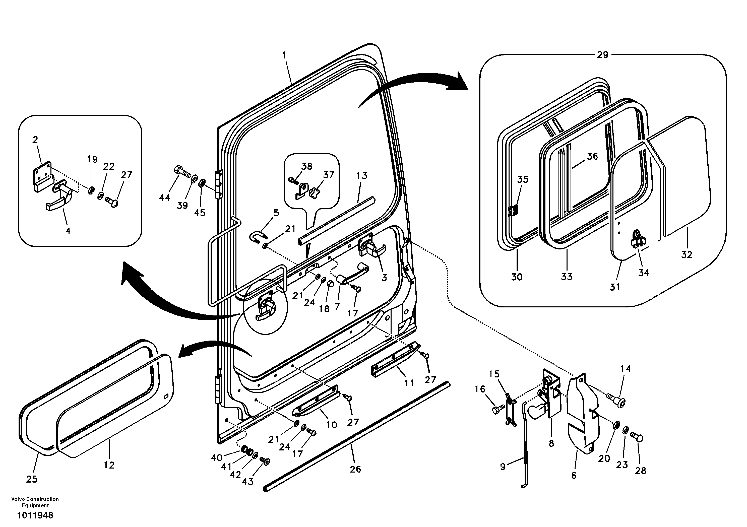 Door, operator's cab — volvo parts diagram