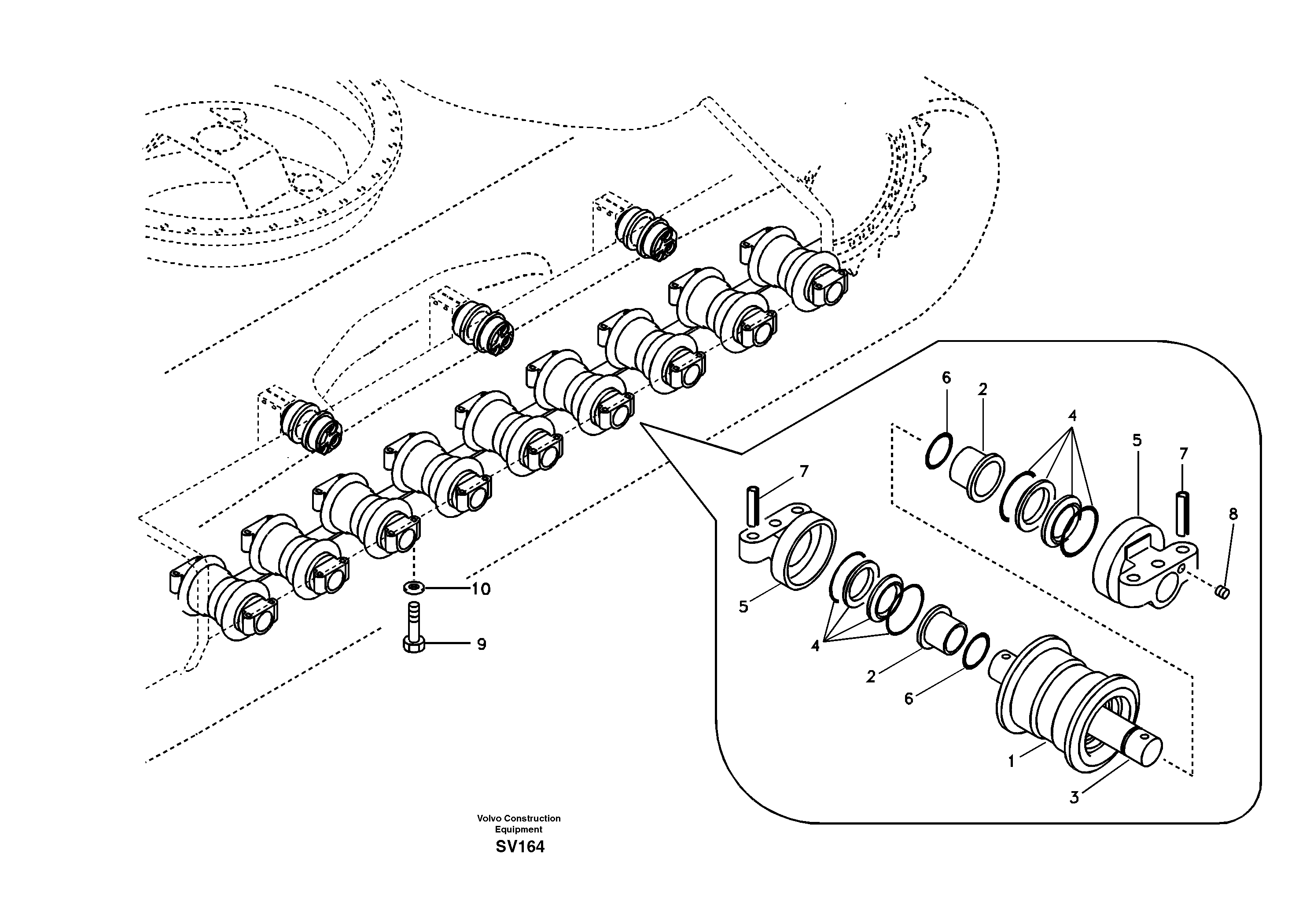 Bottom roller — volvo parts diagram