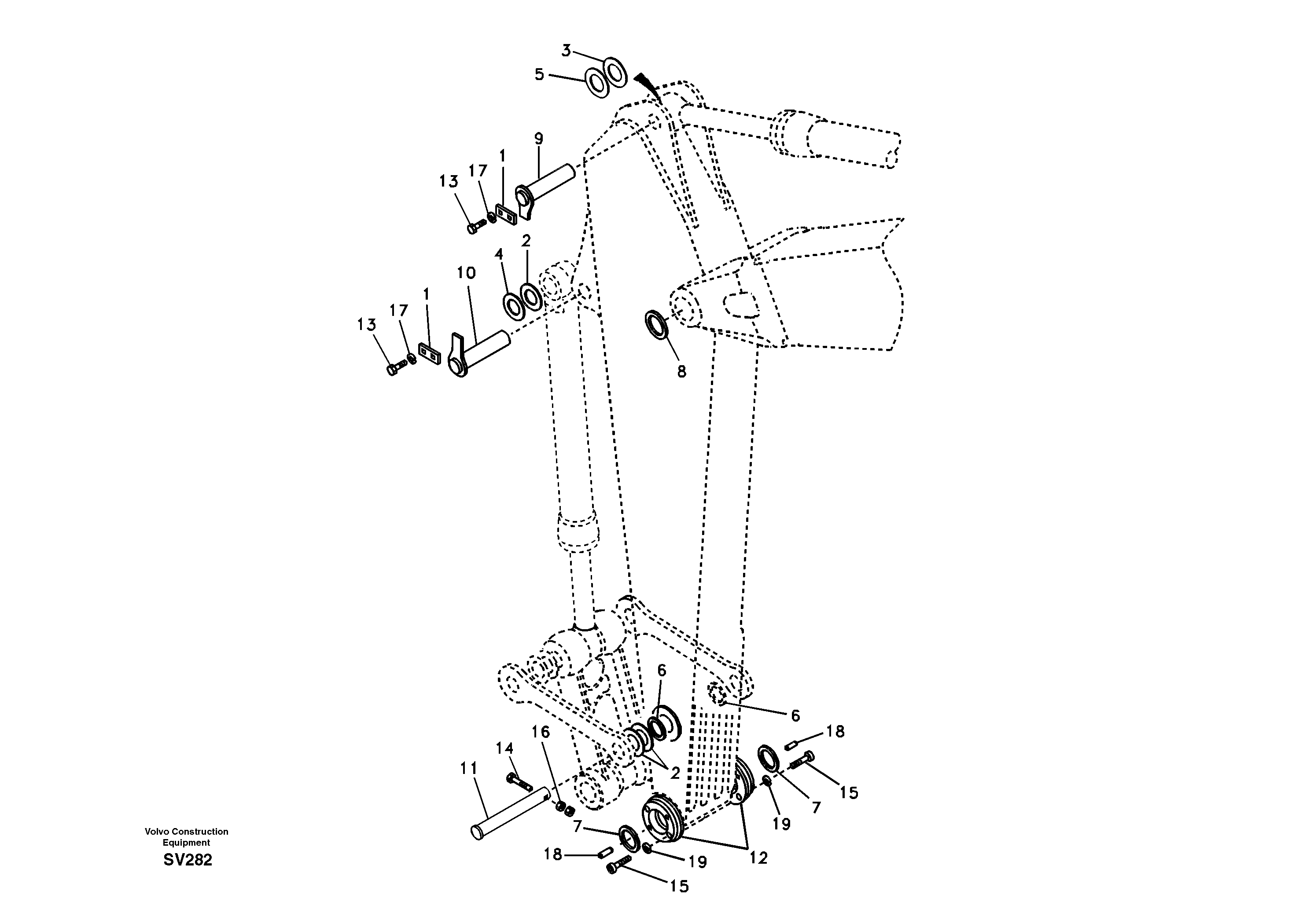 Links to dipper arm, long reach — volvo parts diagram