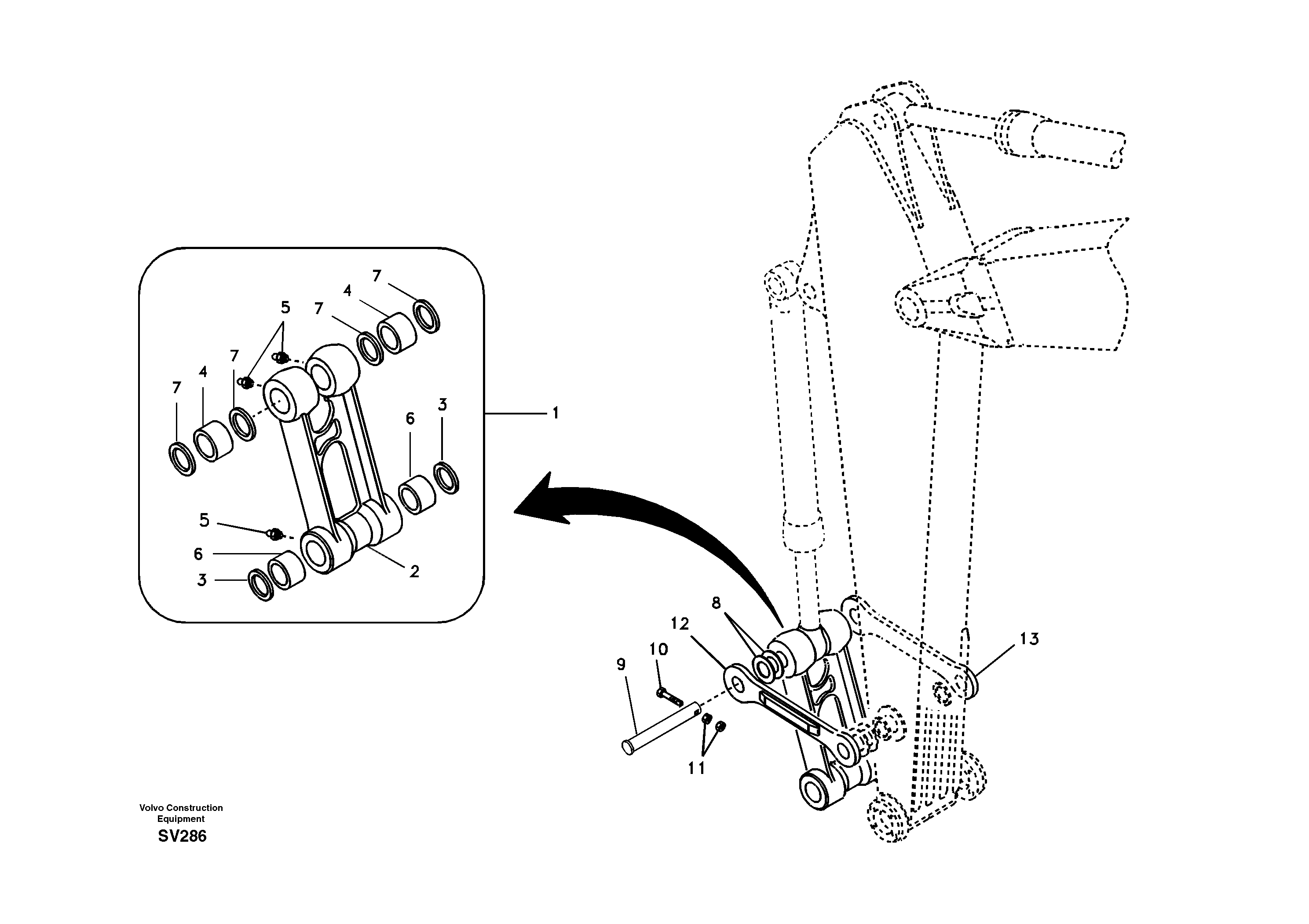 Links to connecting rod — volvo parts diagram