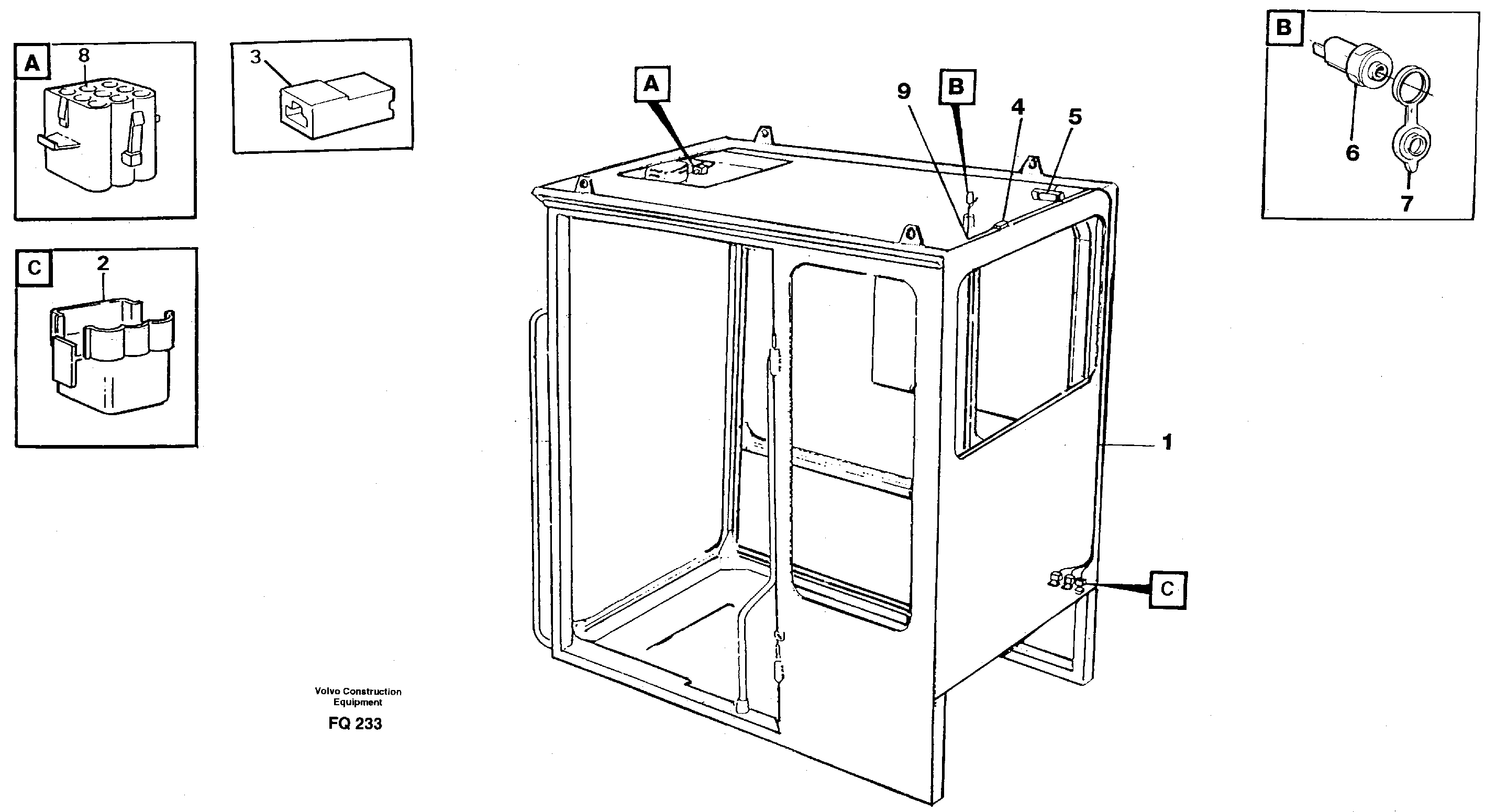 Cable harnesses, cab — volvo parts diagram