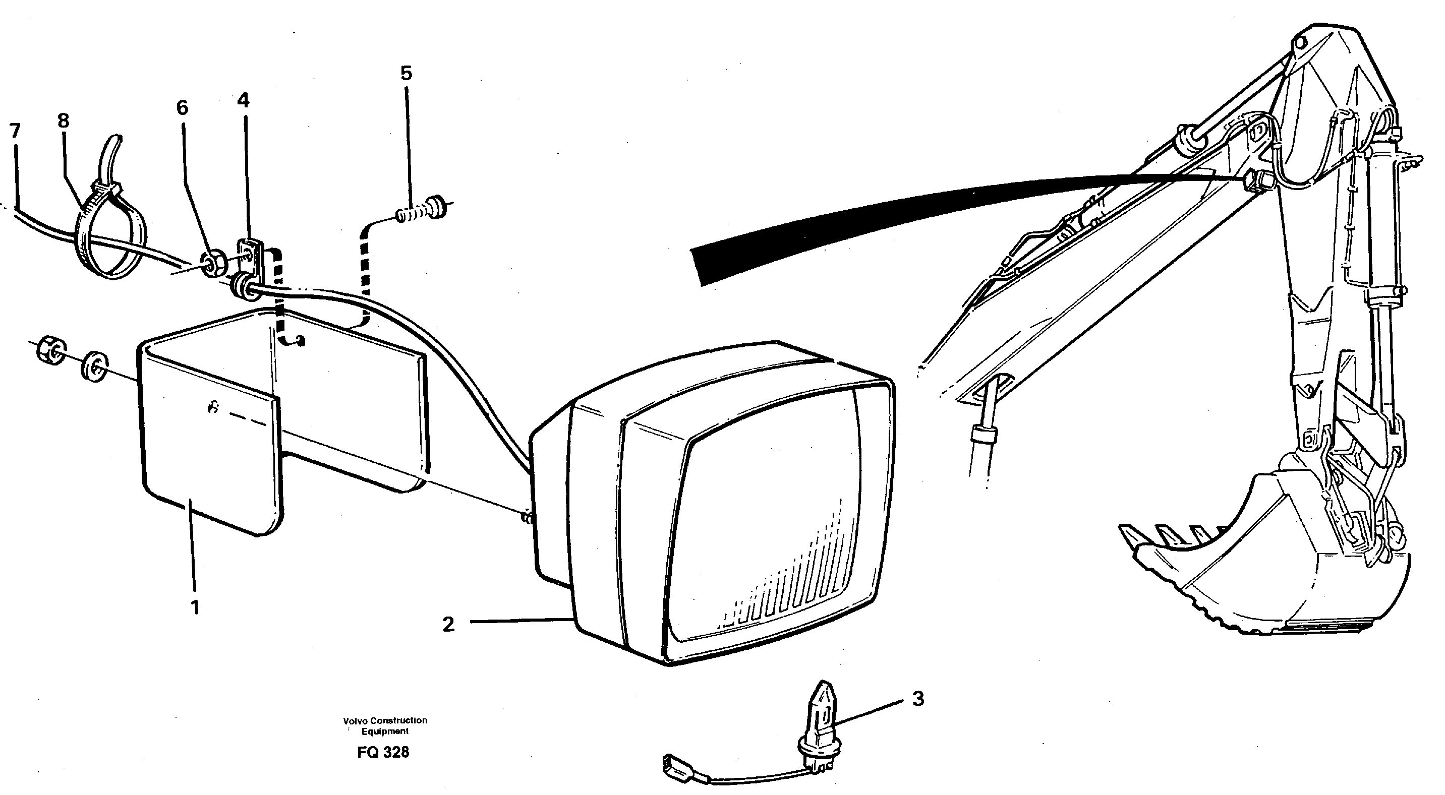 Working lamp on boom  14257807 — volvo parts diagram
