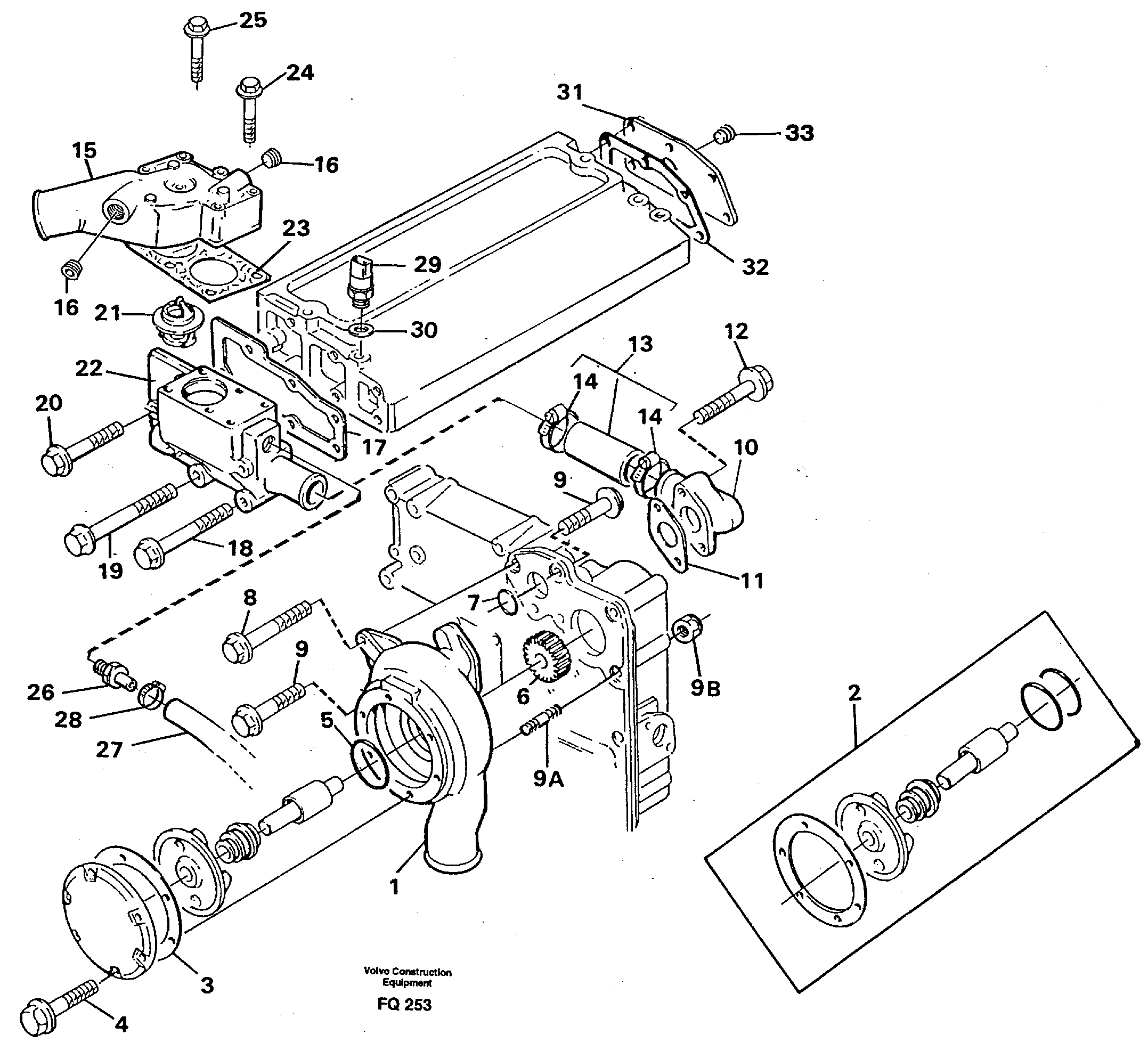 Water pump — volvo parts diagram