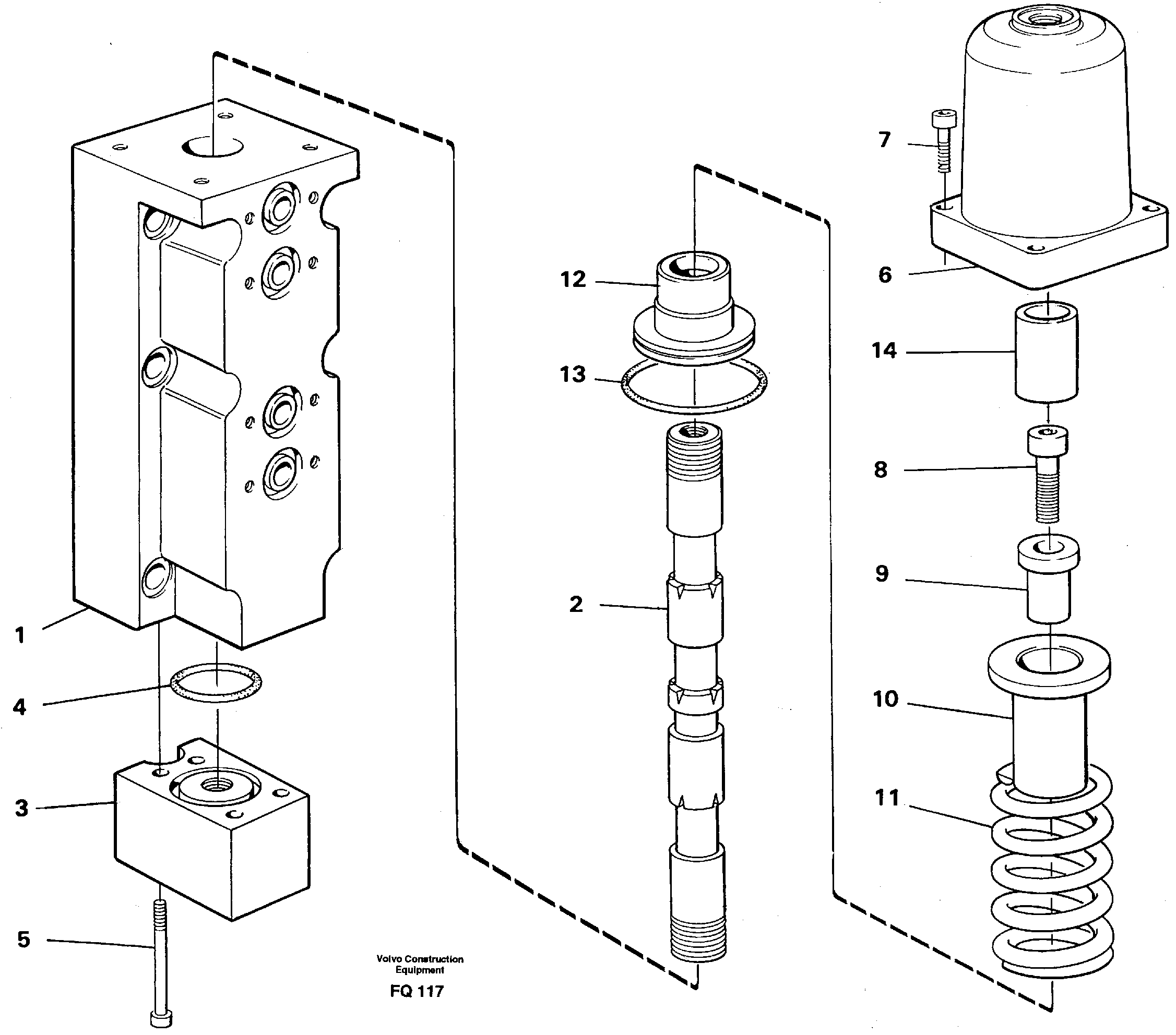 Four-way valve, boom secondary — volvo parts diagram
