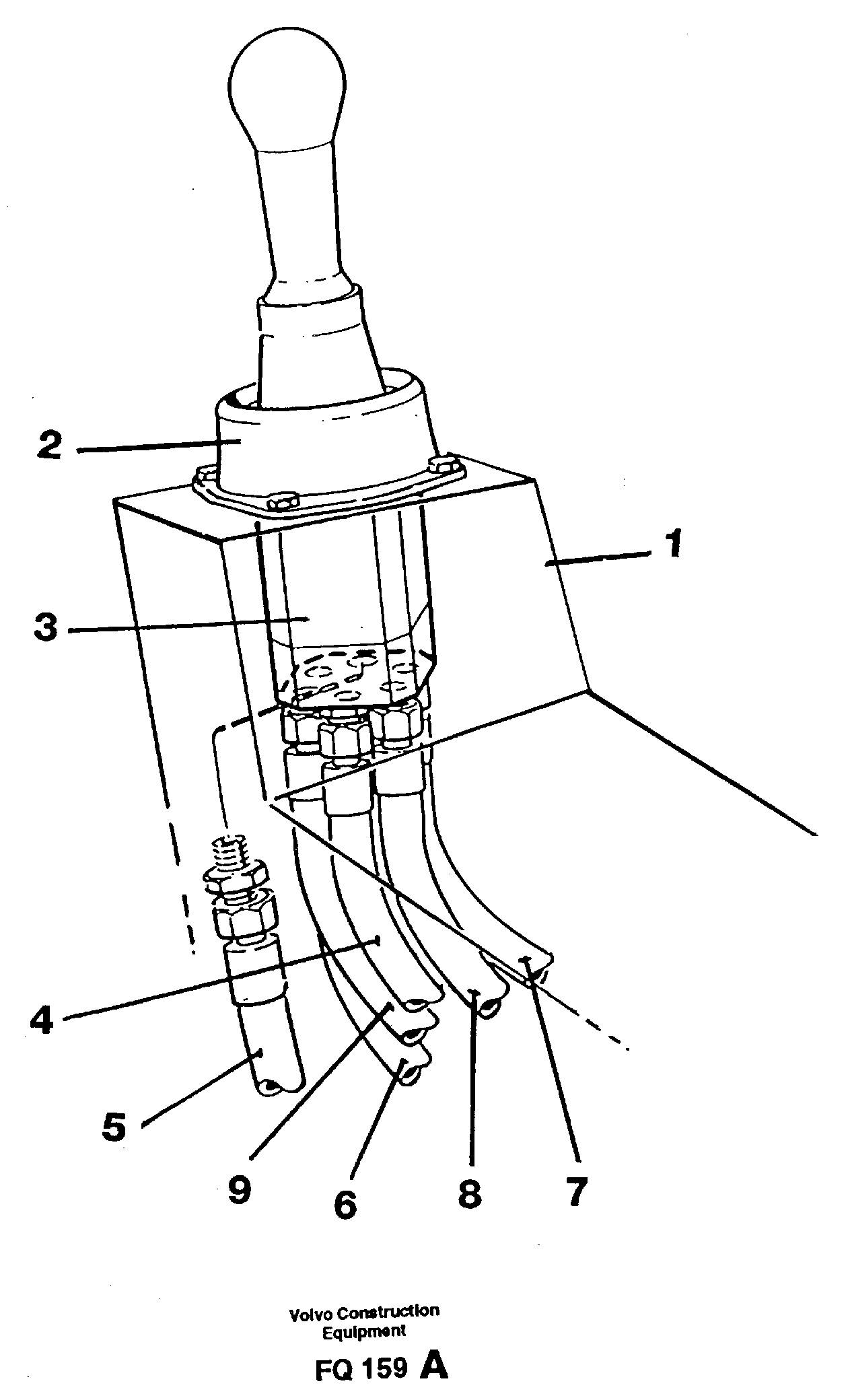 Joy stick, Lh incl. hoses and fittings — volvo parts diagram