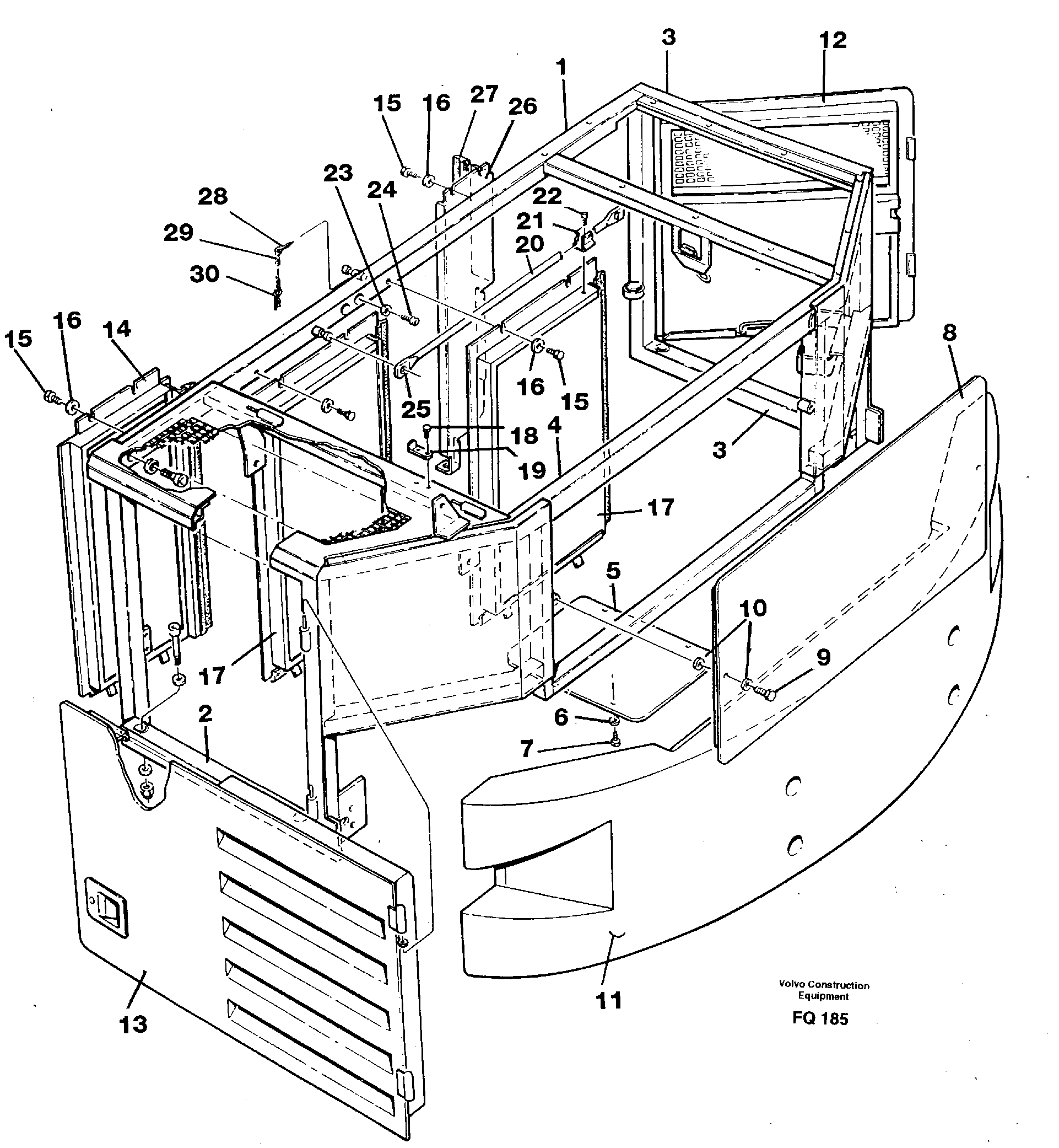 Frame rear — volvo parts diagram