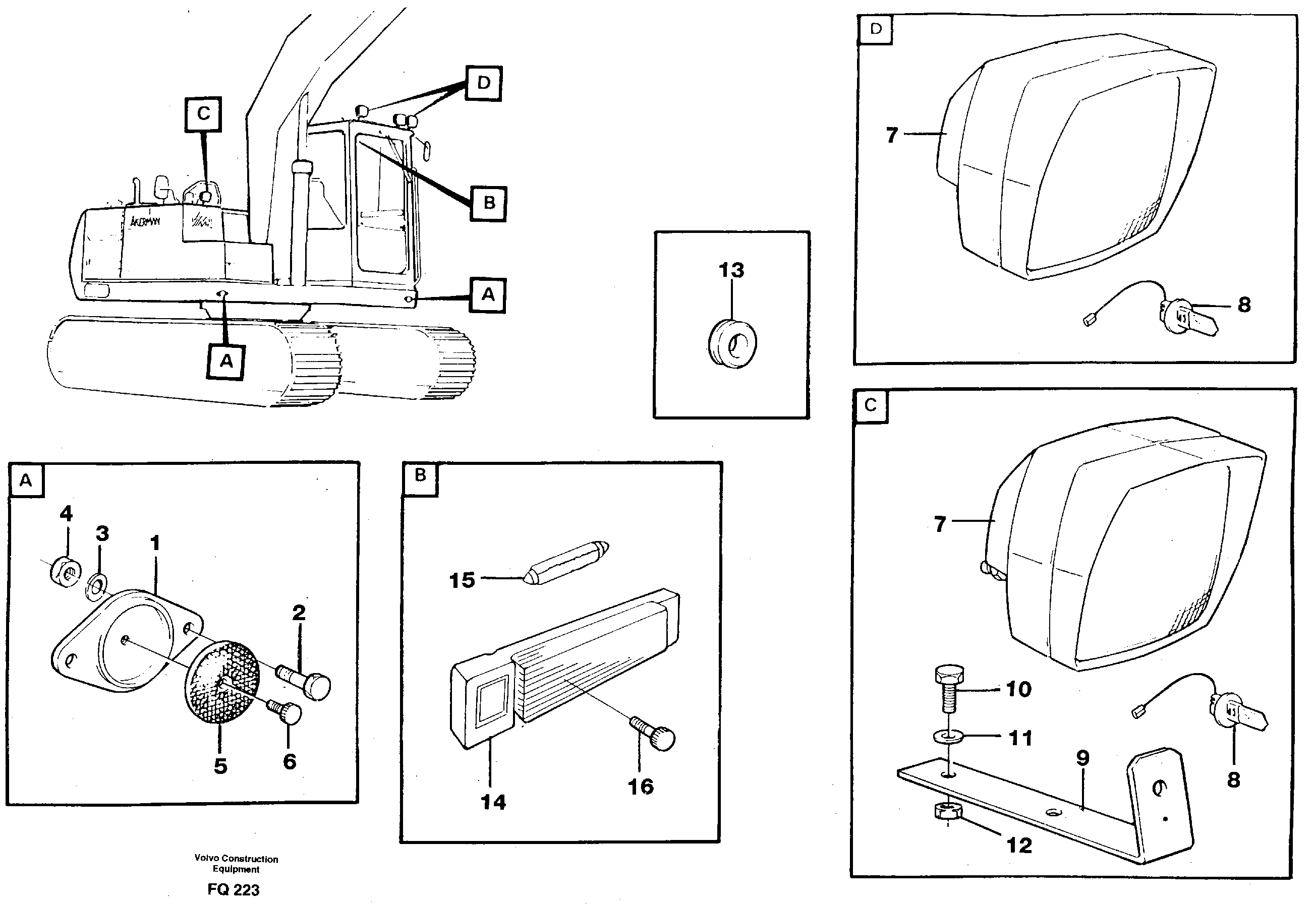 Headlamp, front — volvo parts diagram