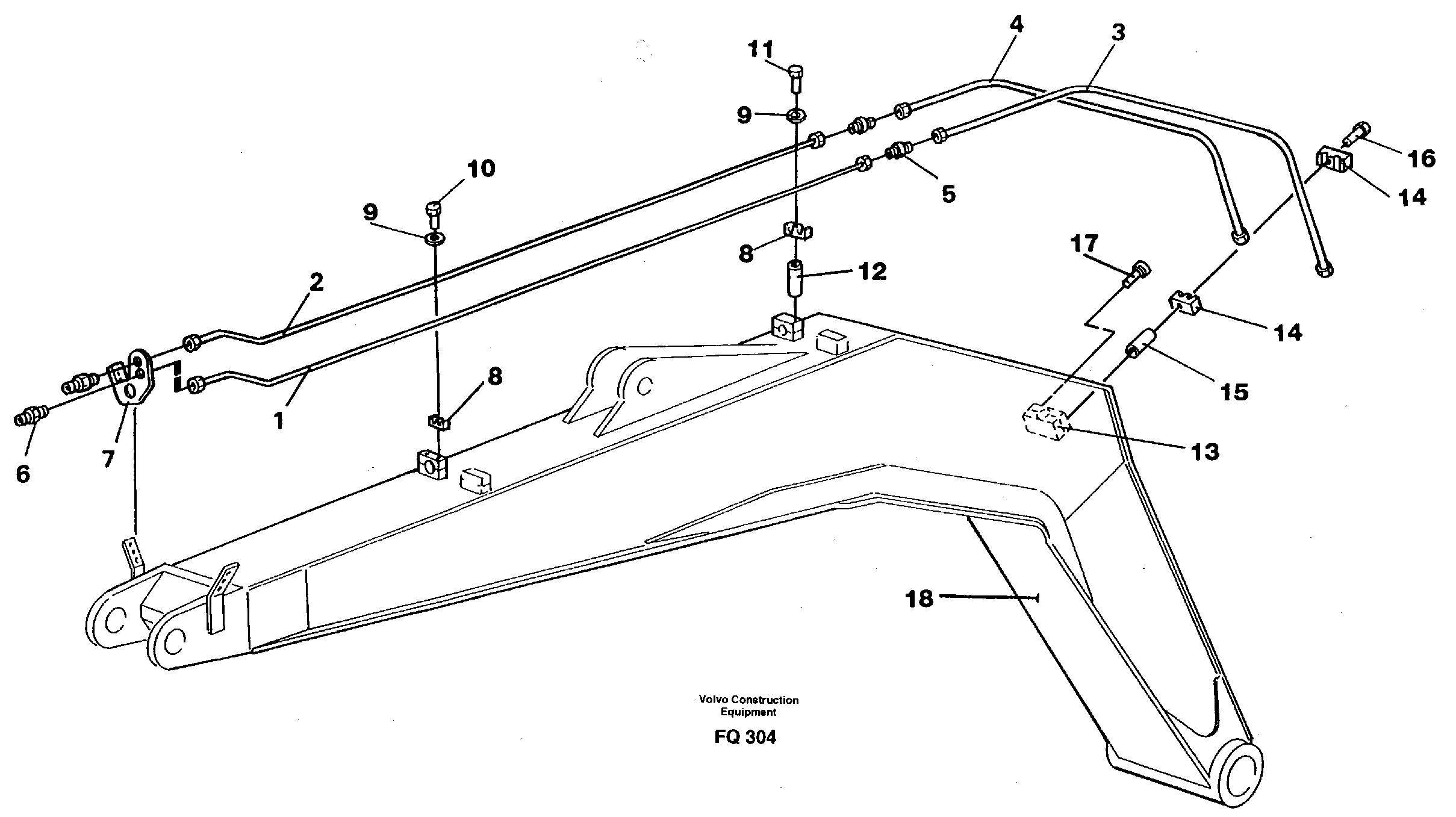 Grab/clamshell equipment on boom  14259581 — volvo parts diagram