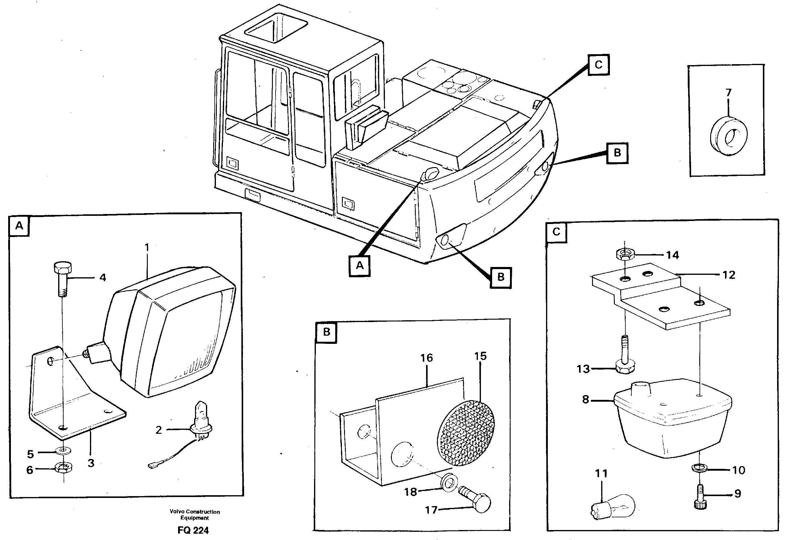 Lighting, rear — volvo parts diagram