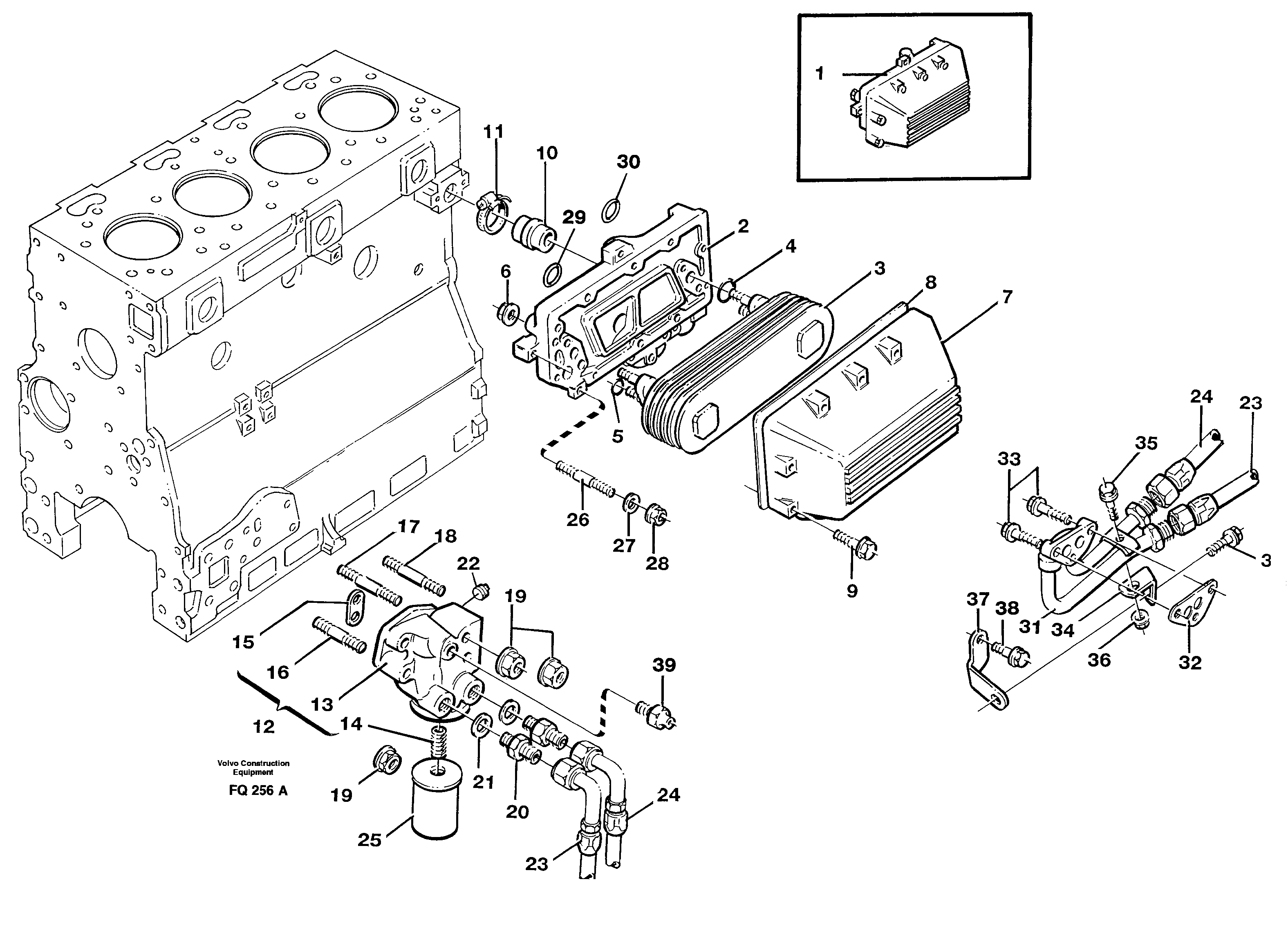 Oil cooler — volvo parts diagram