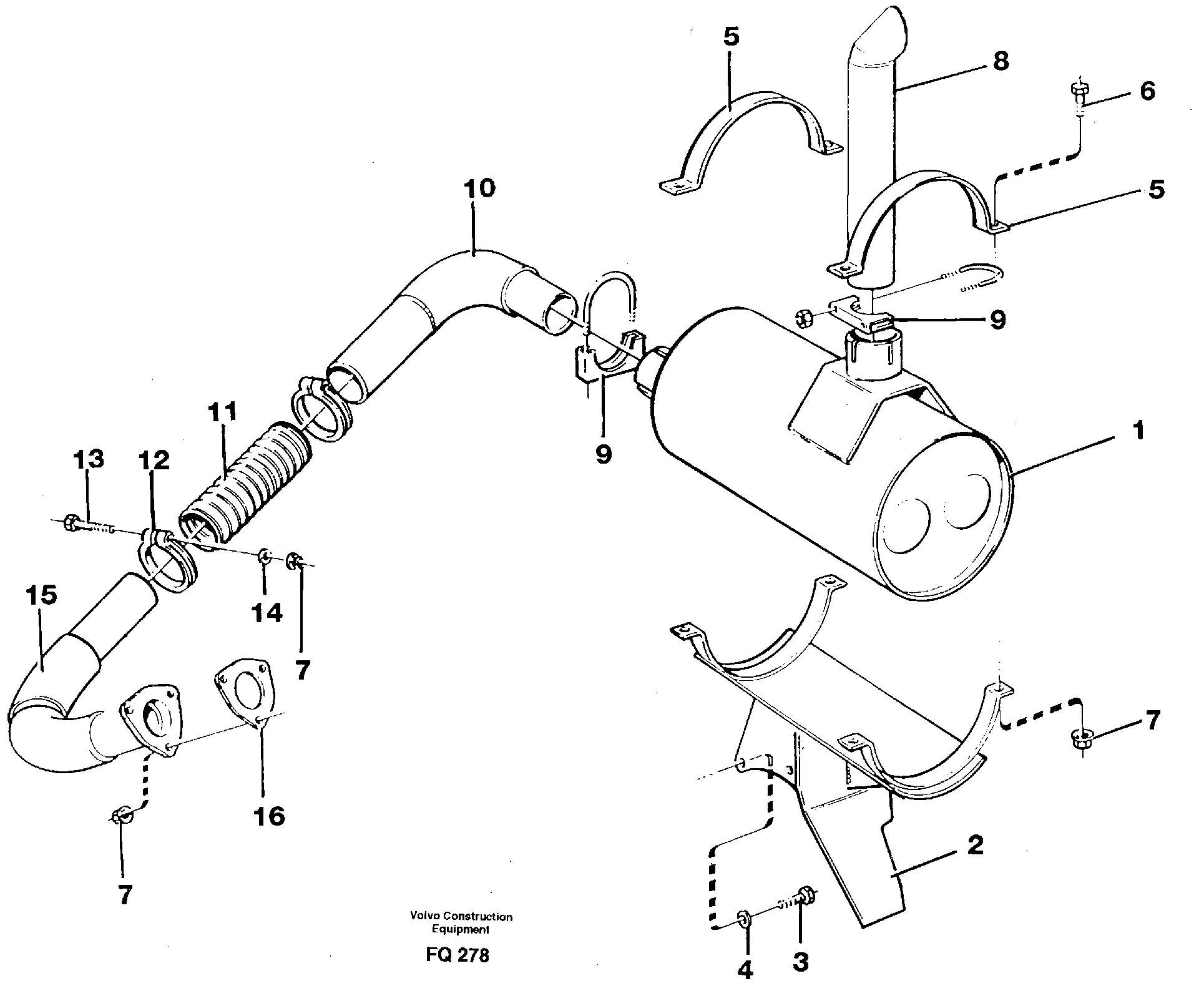 Exhaust system — volvo parts diagram
