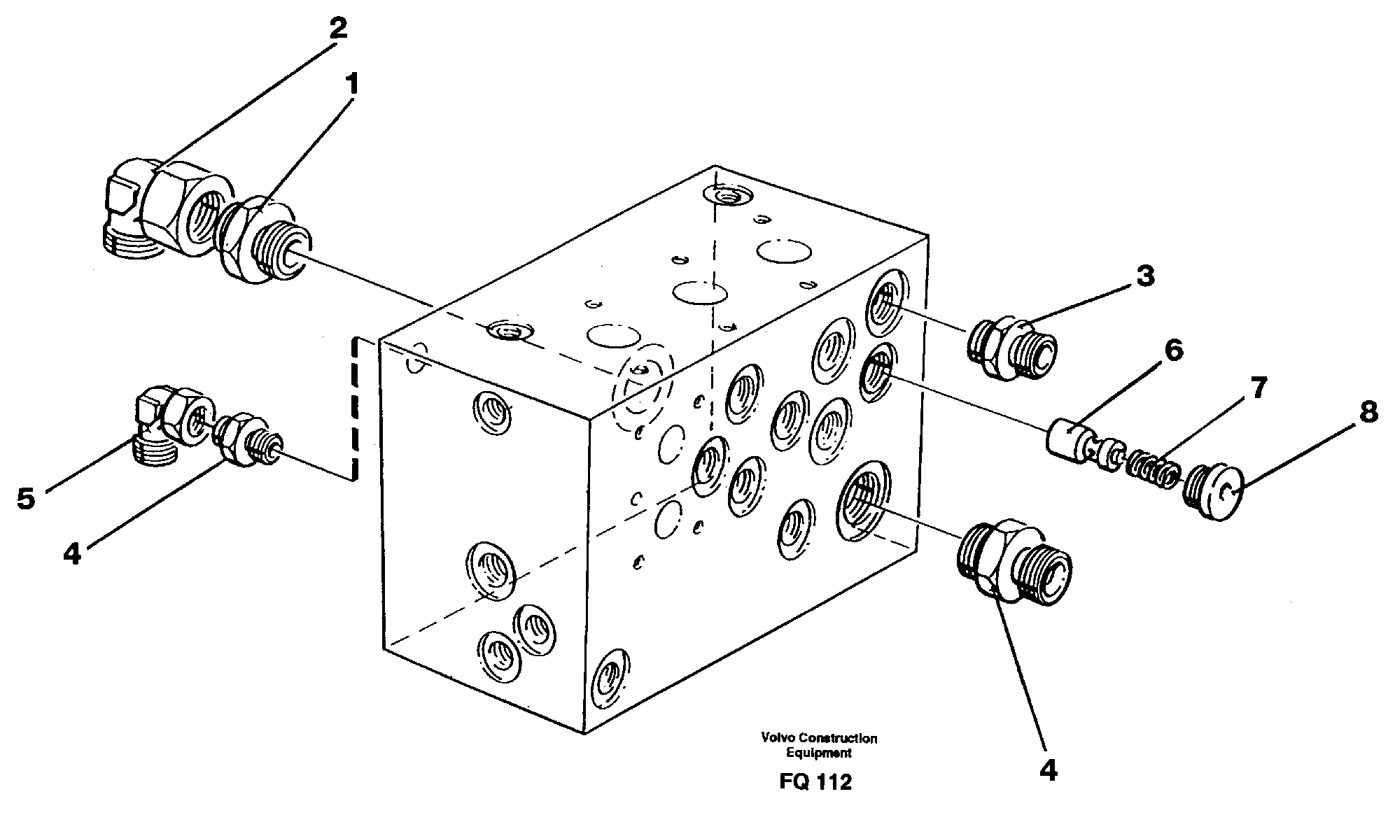 Slew valve block, fittings — volvo parts diagram