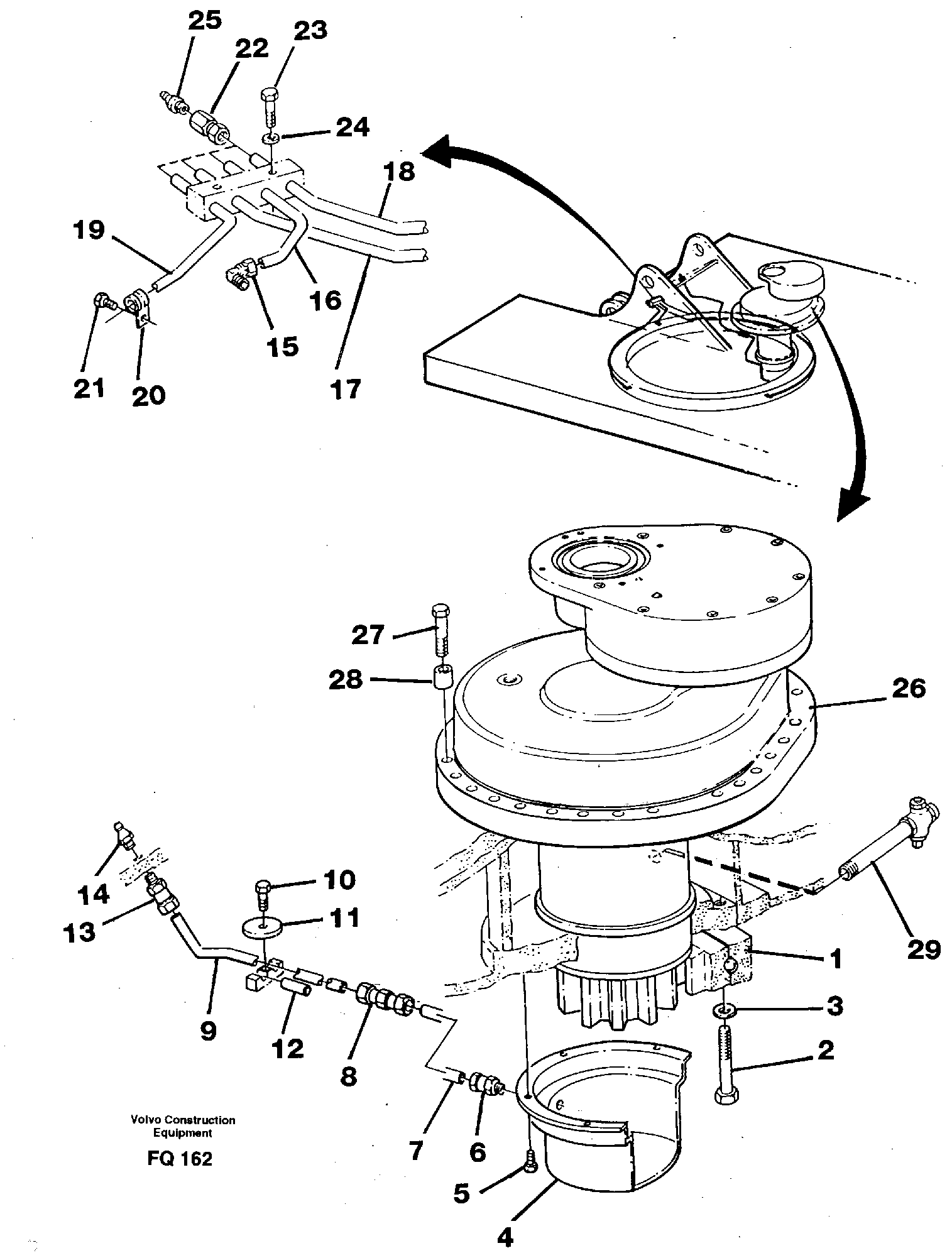 Superstructure with slew transmission — volvo parts diagram
