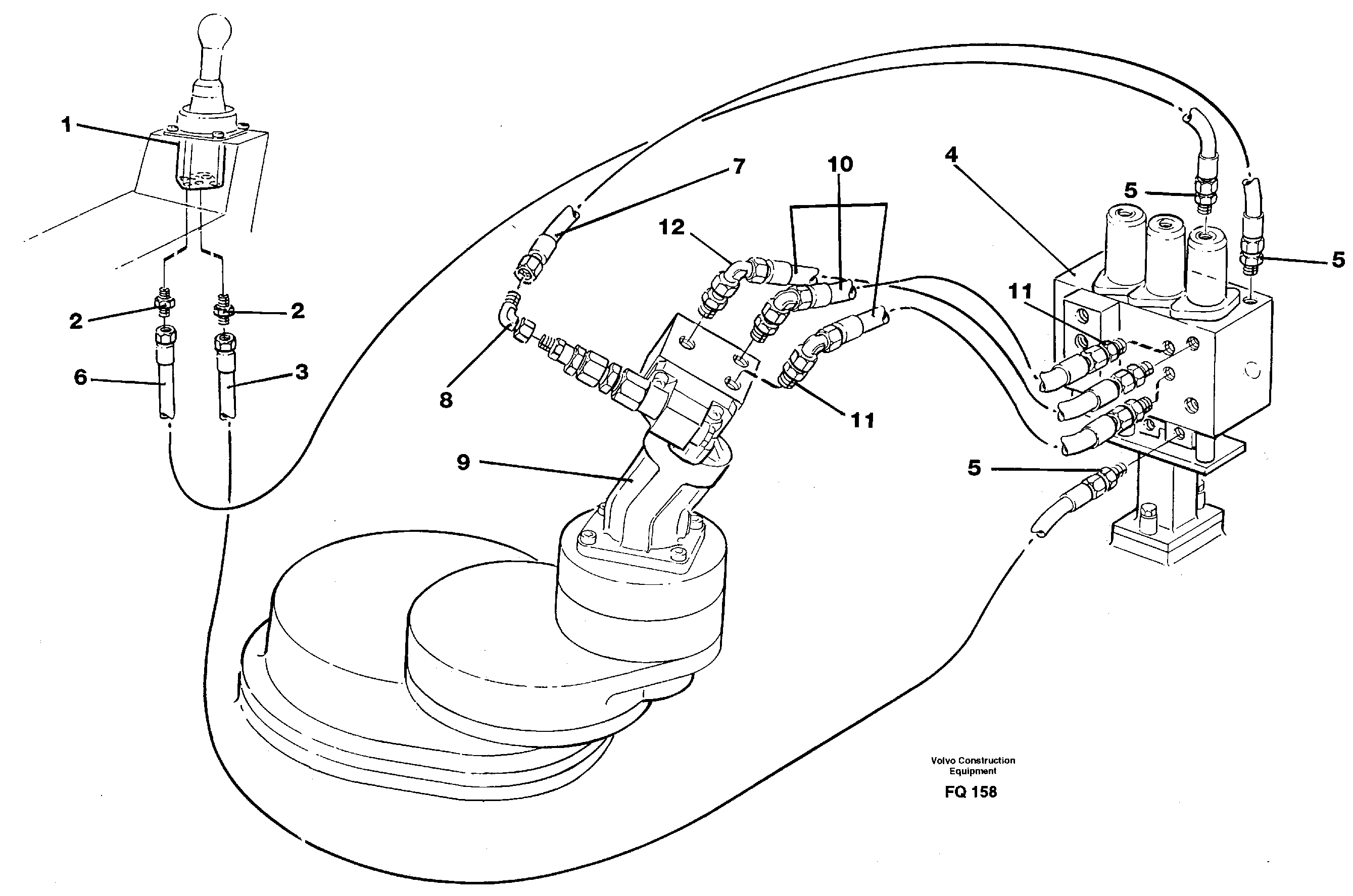 Servo hydraulics, Slewing — volvo parts diagram