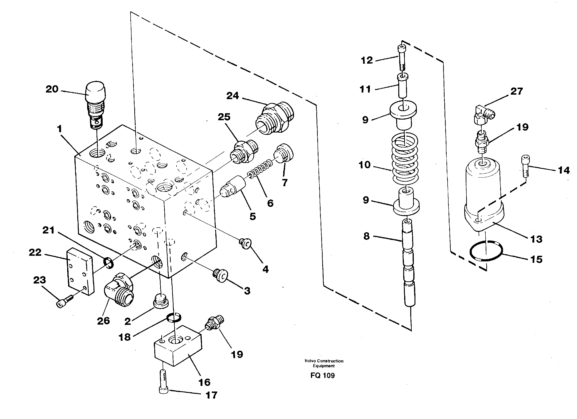 Slew valve block, crawlers — volvo parts diagram