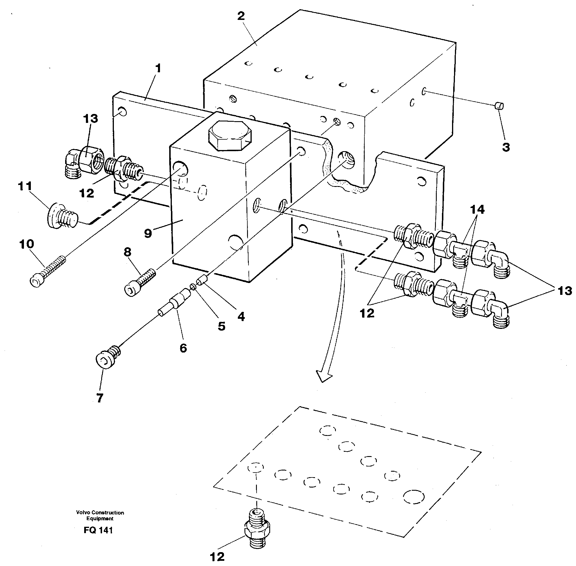 Control block, travel/servo — volvo parts diagram