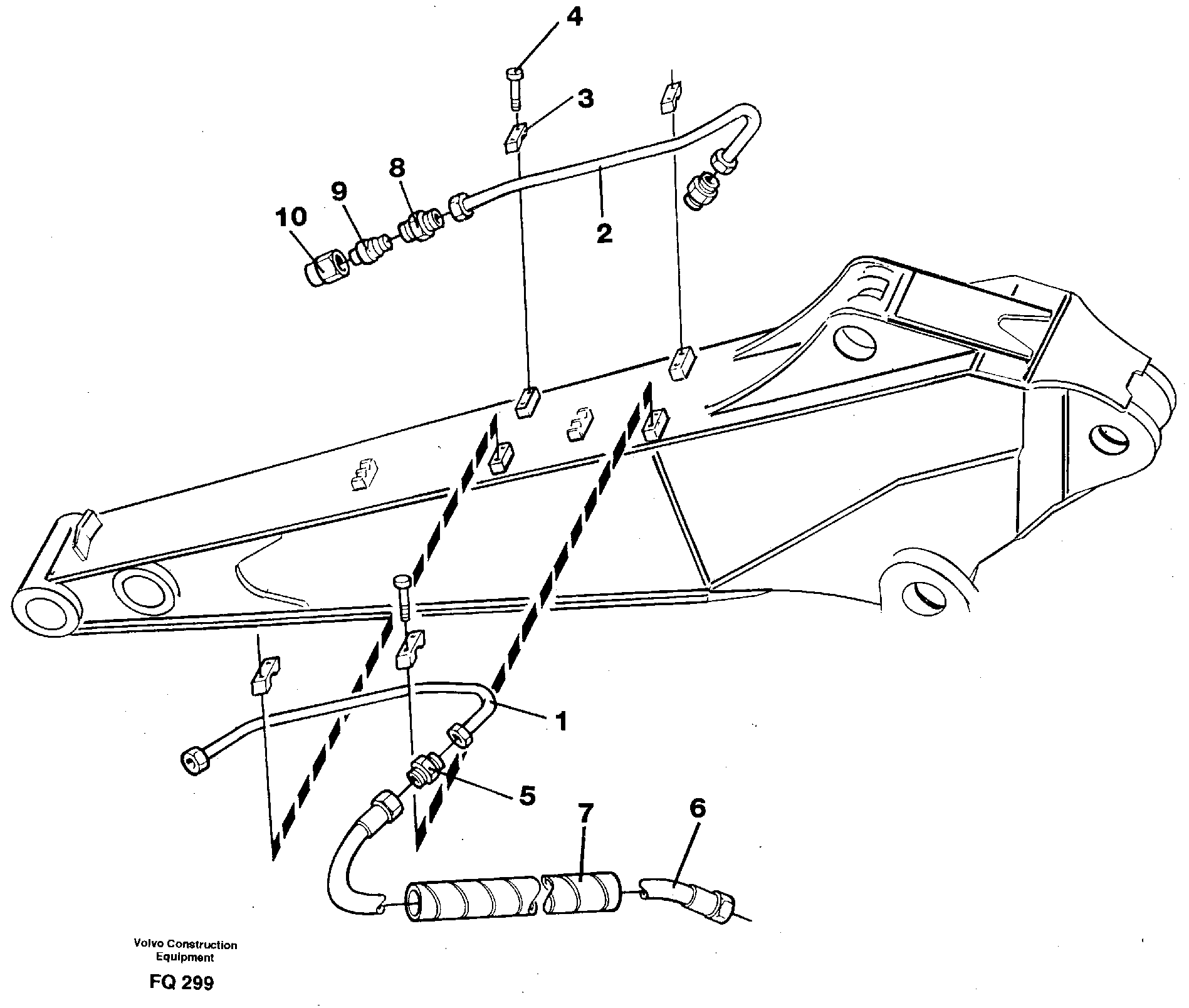 Slope bucket equipment on dipper arm, 1.9m/2.4m  14253425  14253438 — volvo parts diagram