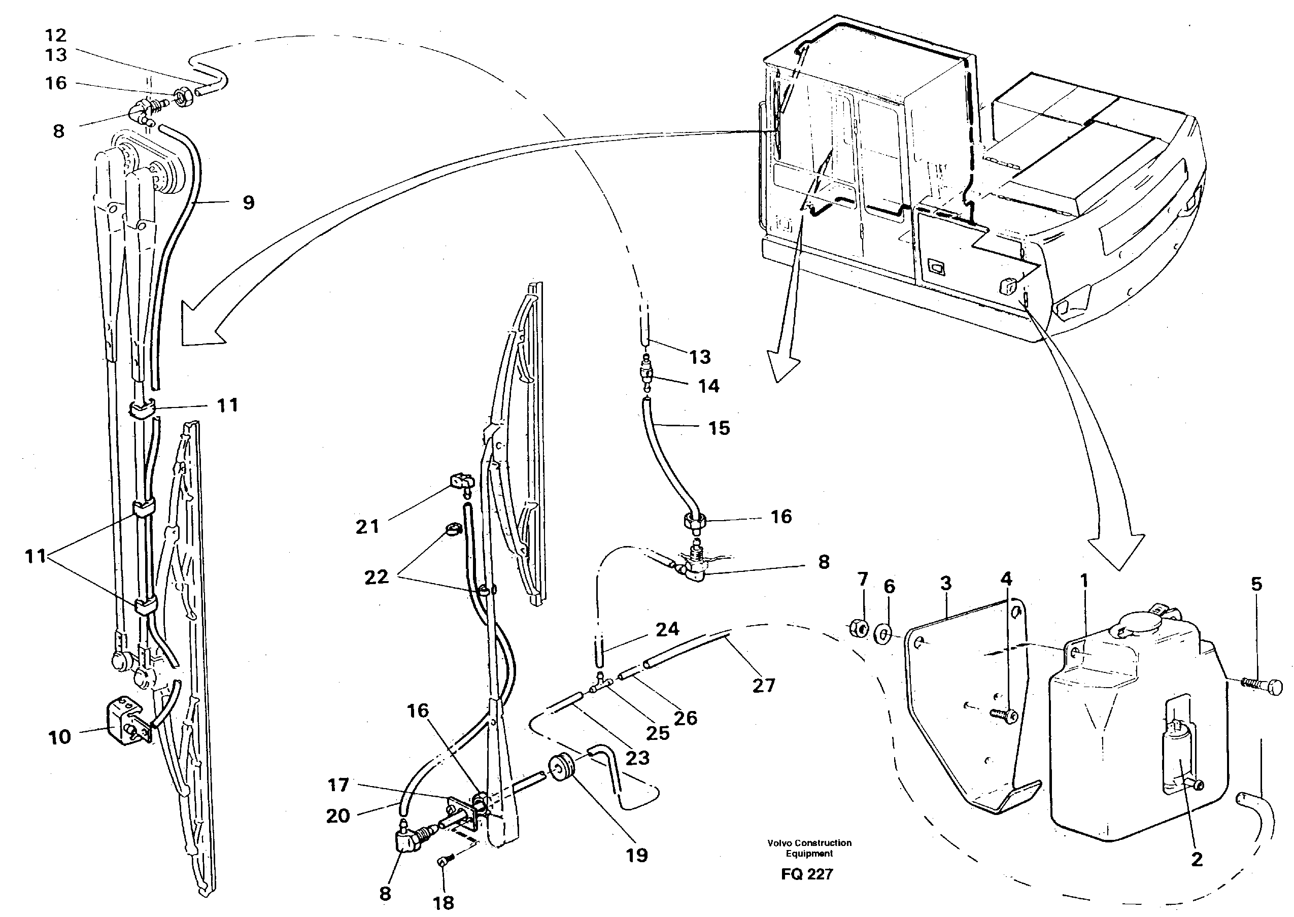 Windshield washer — volvo parts diagram