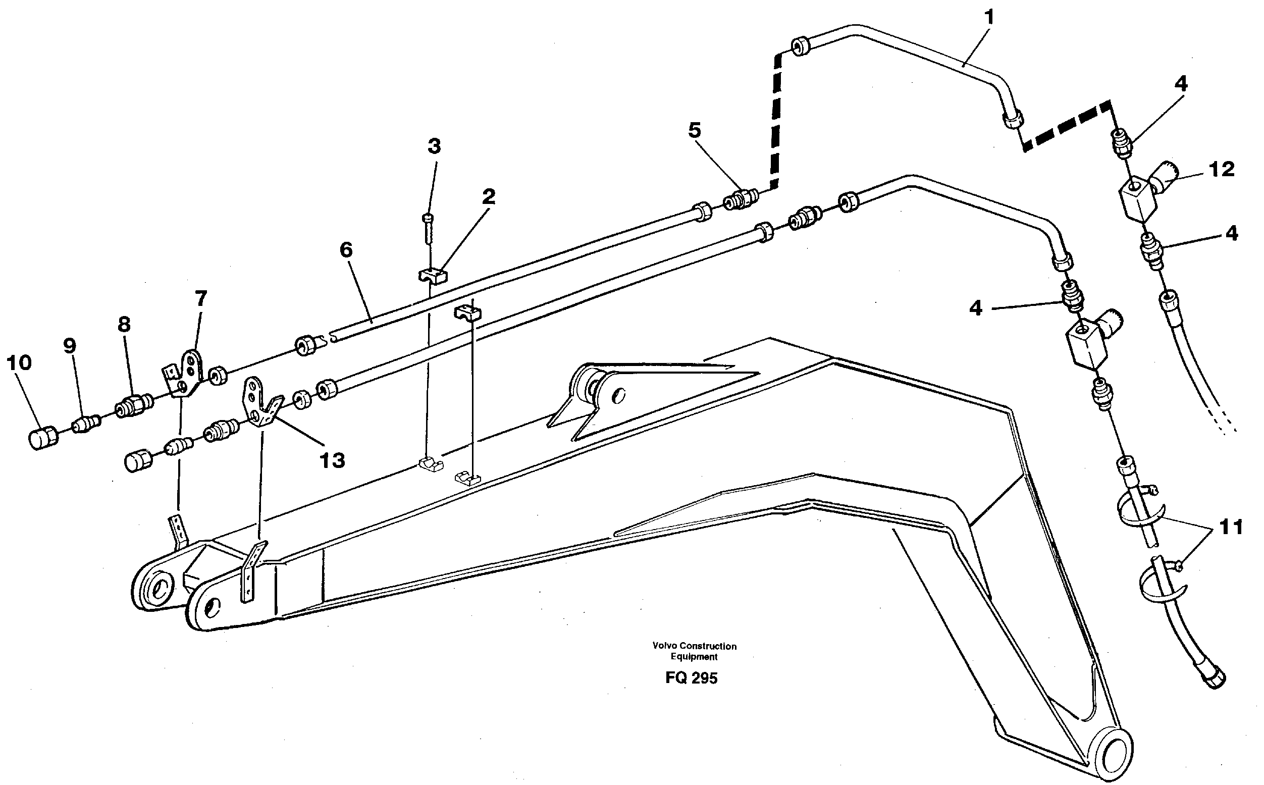 Slope bucket/clamshell equipment on boom  14253440 — volvo parts diagram