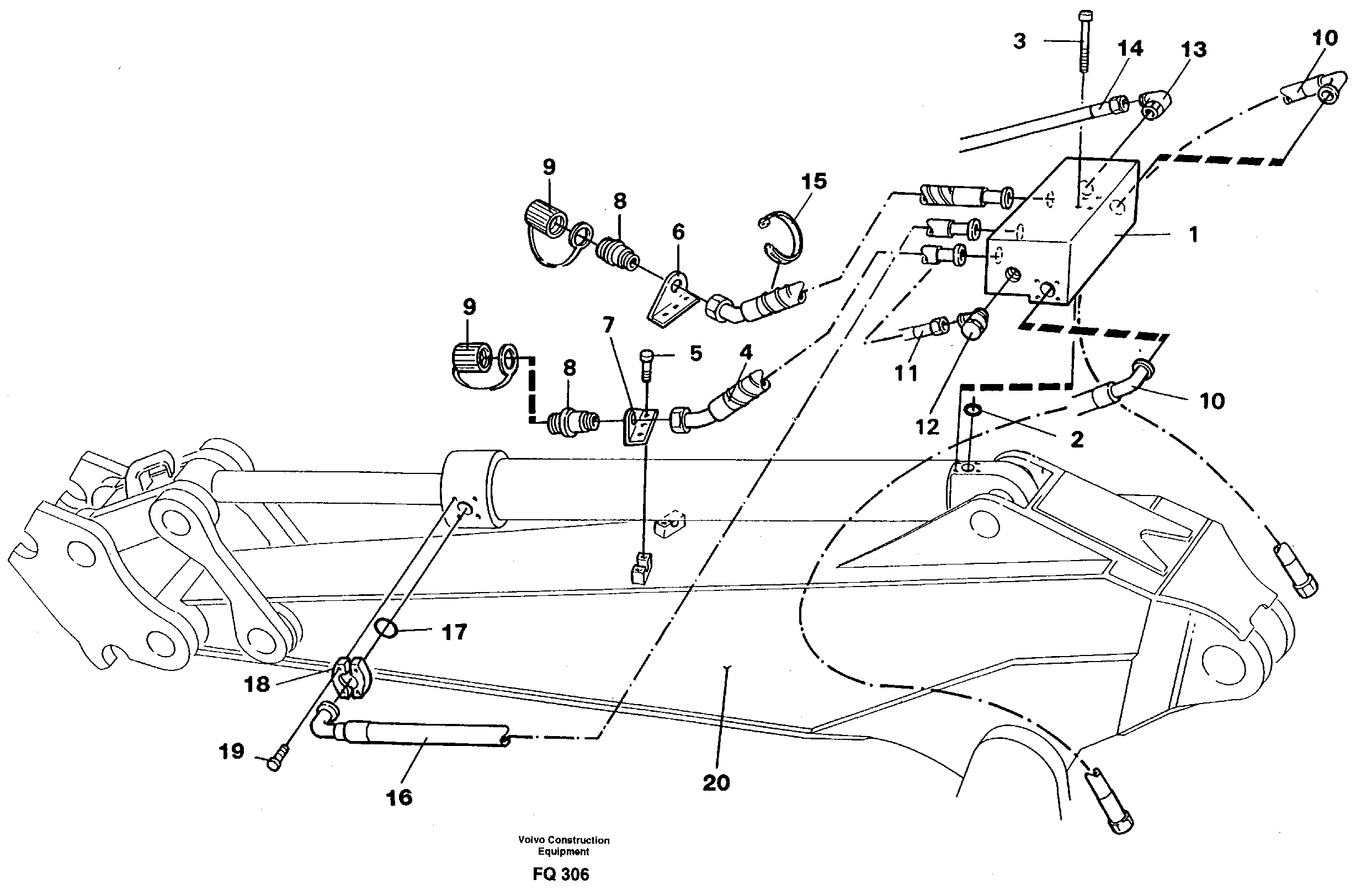 Clamshell equipment on dipper arm, 1.90m/2.40m  14259497 14259352 — volvo parts diagram