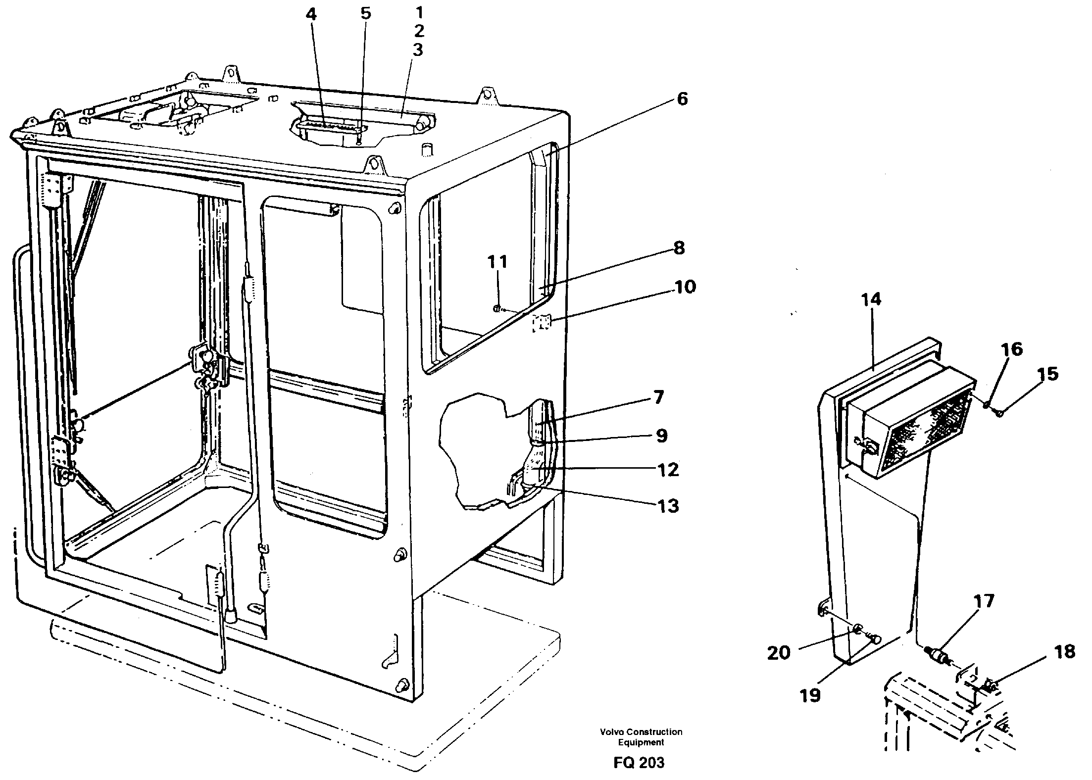Air duct, cab — volvo parts diagram